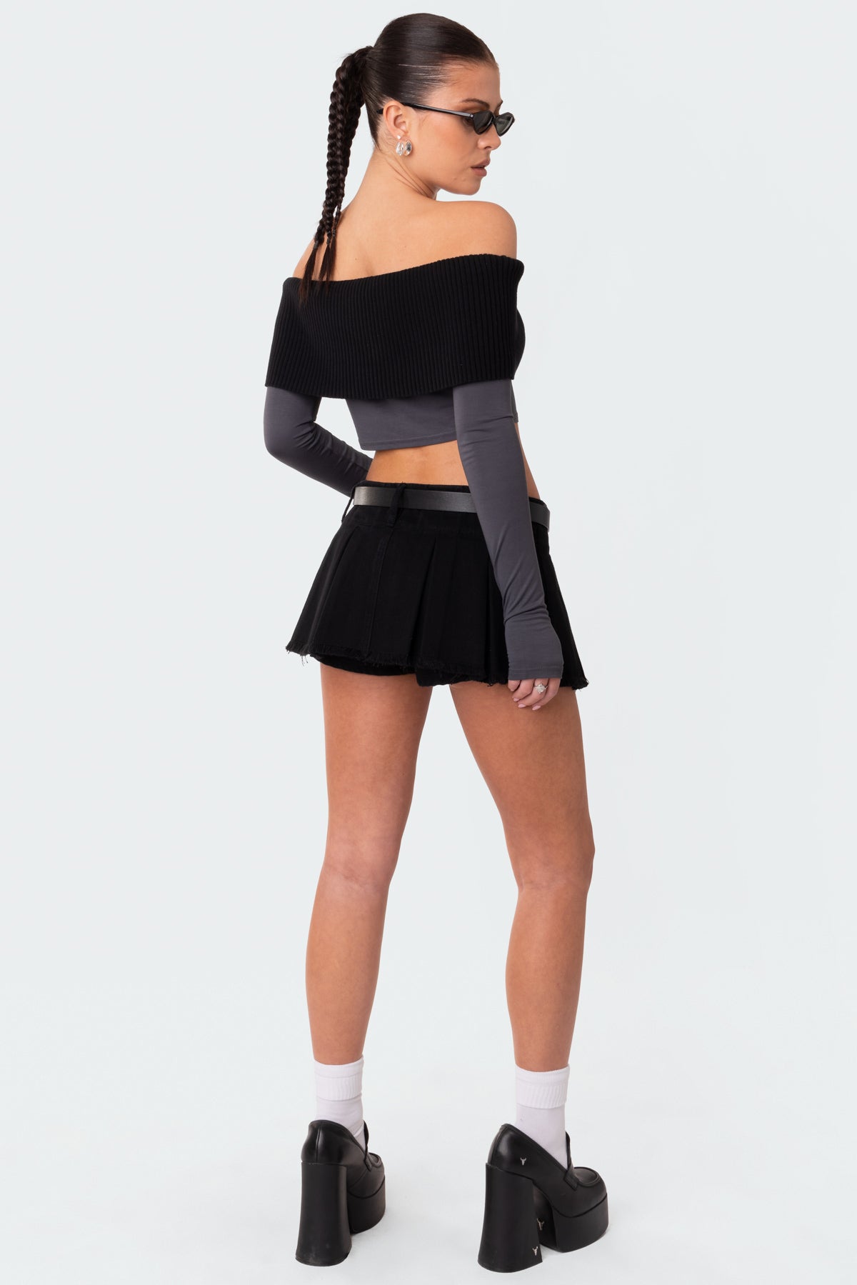 Alma Off Shoulder Half Knit Top - Image 4