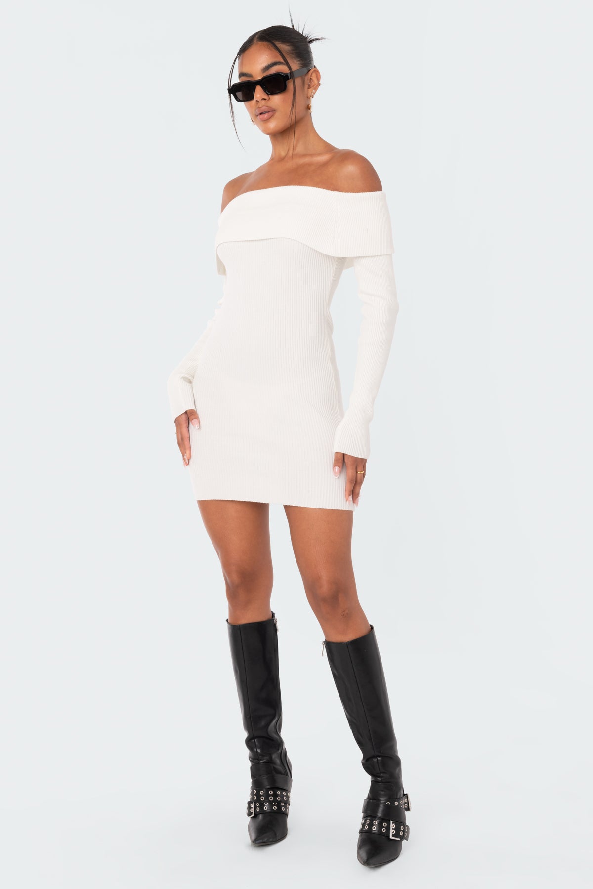 Emma Foldover Knitted Dress - Image 2