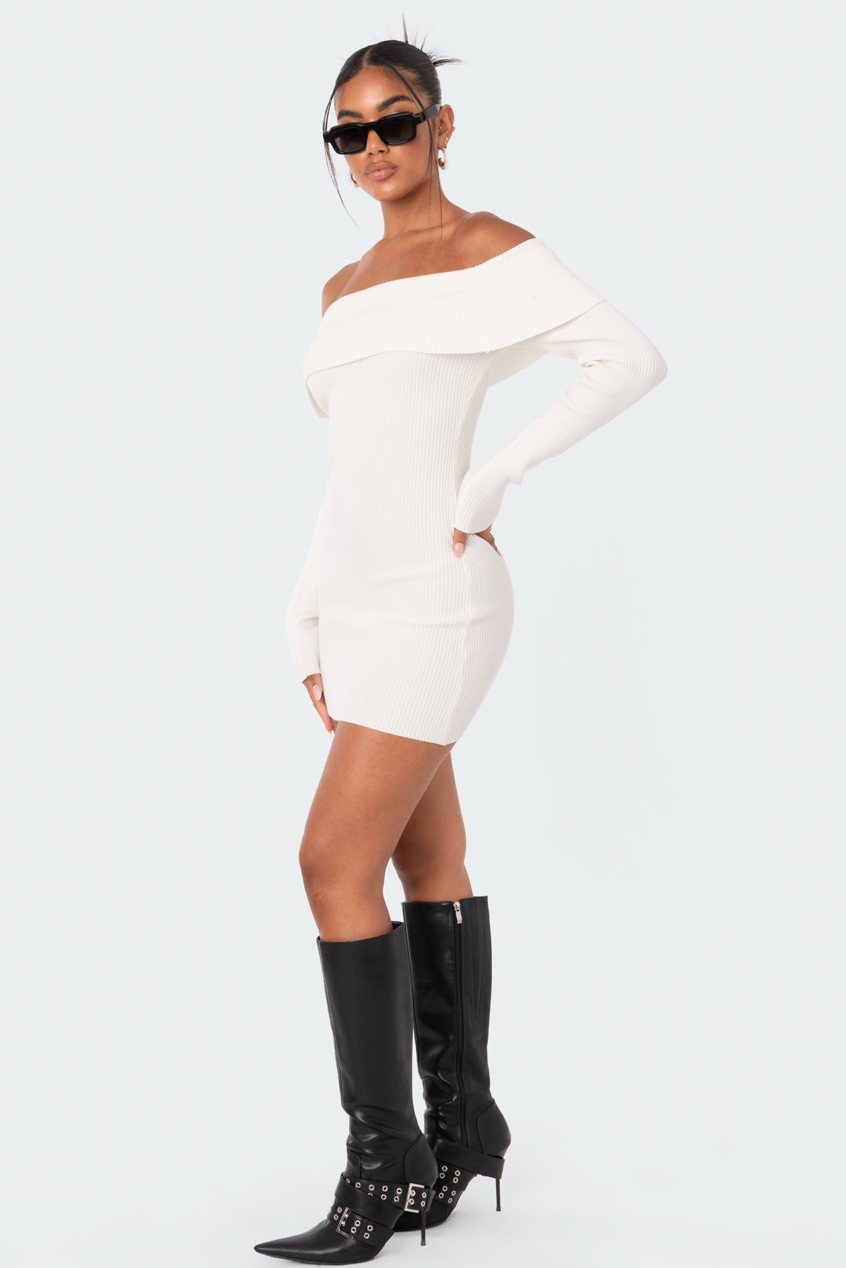Emma Foldover Knitted Dress - Image 3