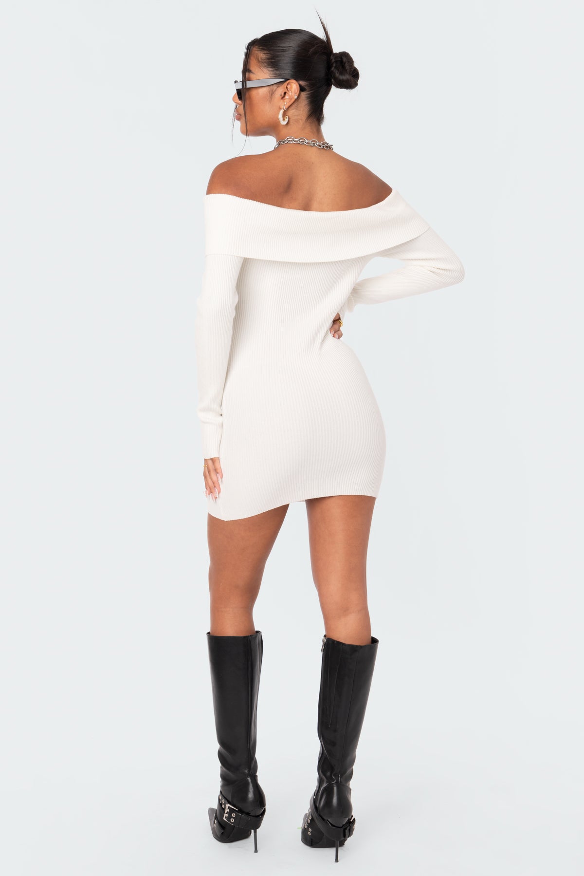 Emma Foldover Knitted Dress - Image 5
