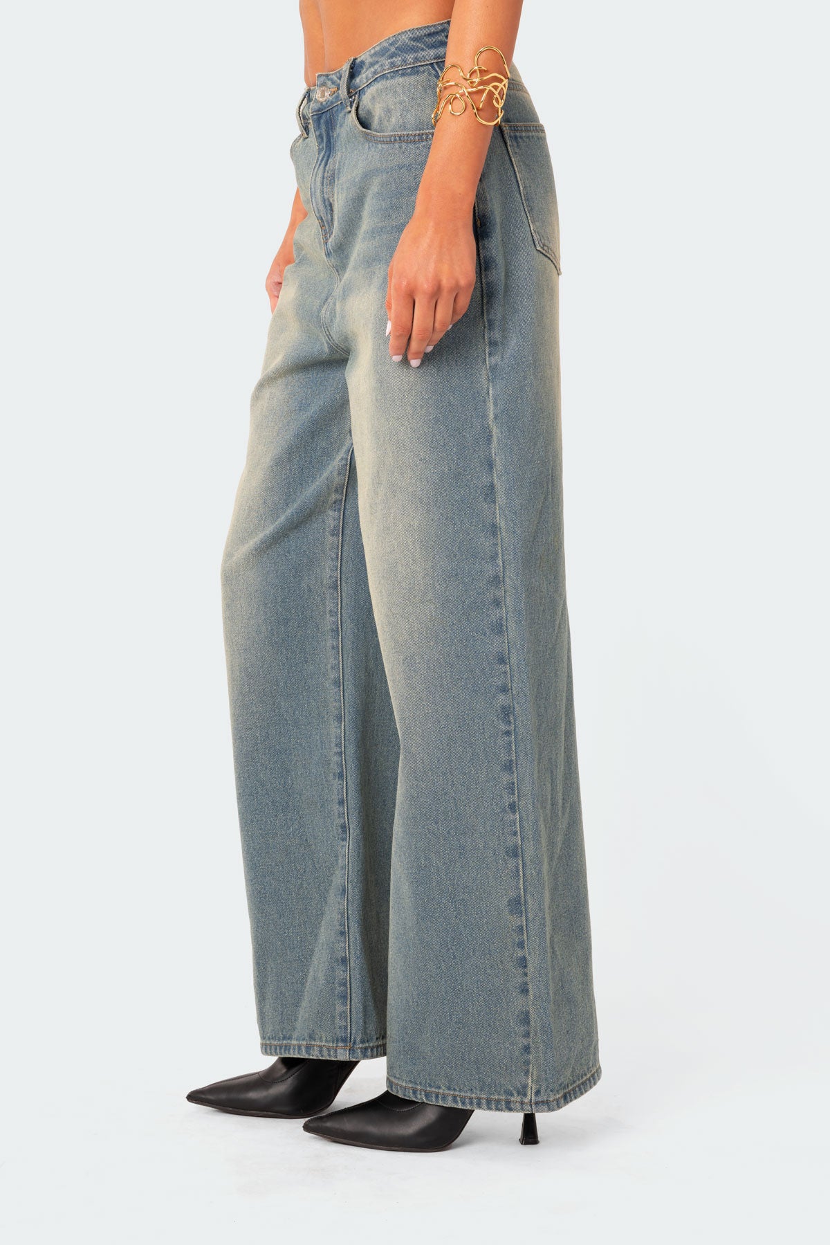 Braya Washed Low Rise Baggy Jeans - Image 3