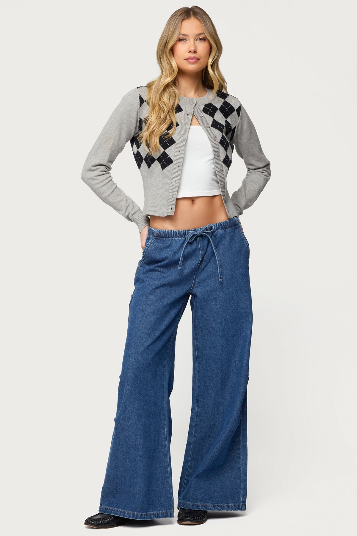 Vicky Tie Waist Low Rise Baggy Jeans - Image 5