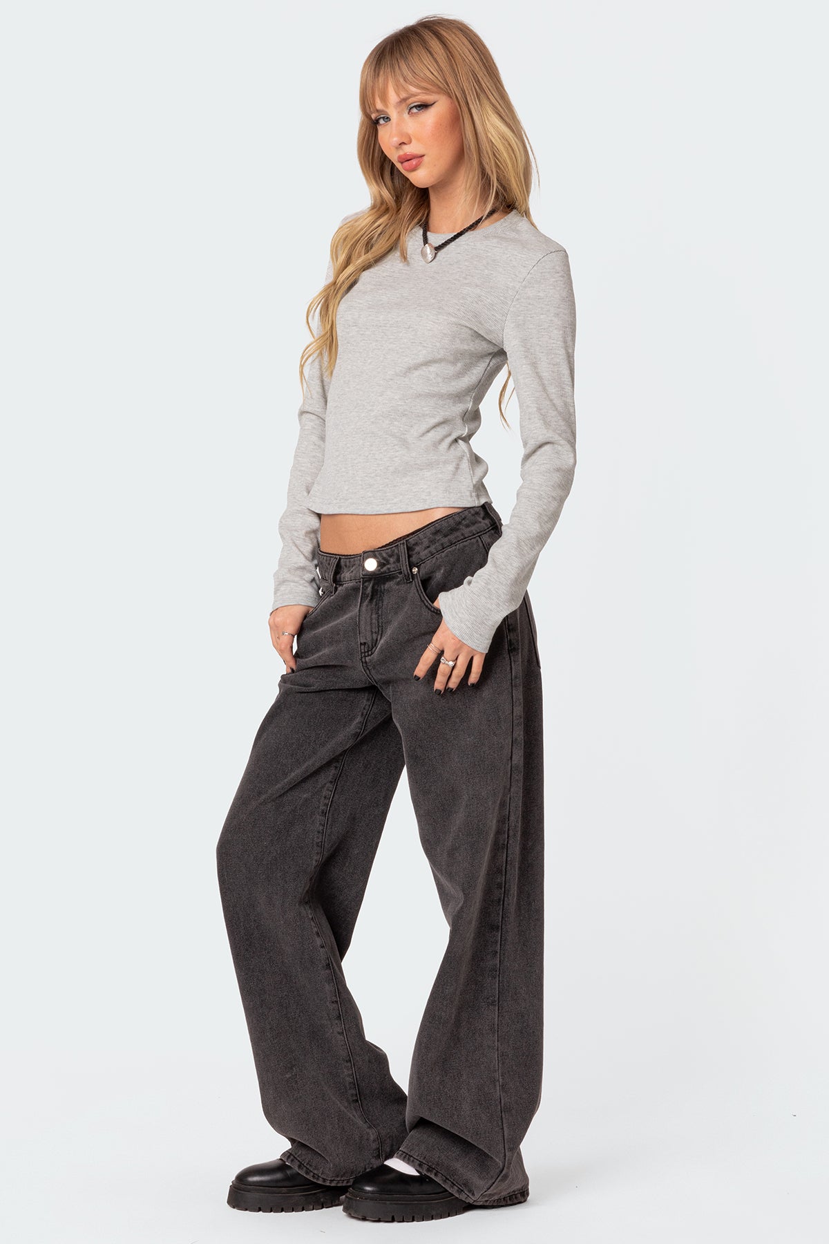 Marny Long Sleeve Waffle Top - Image 5