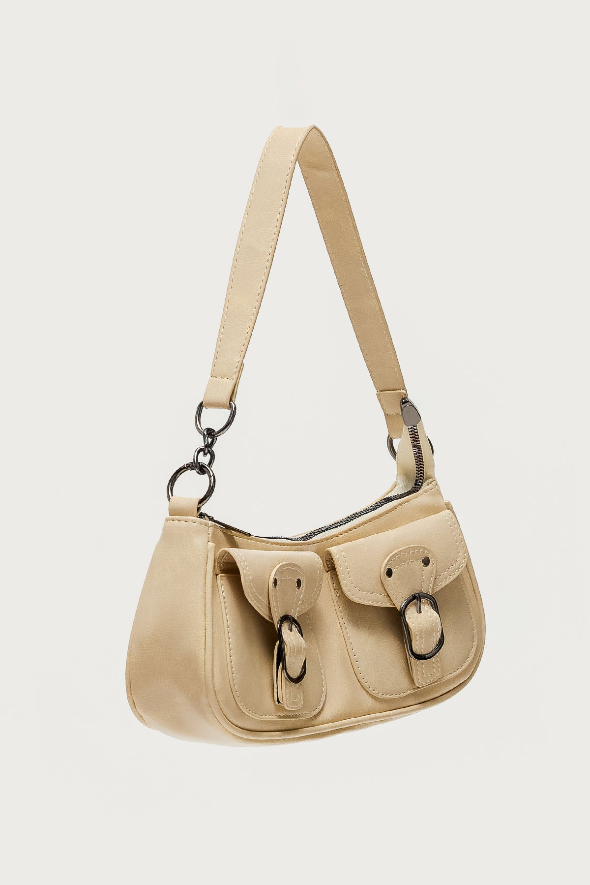 Distressed Faux Leather Buckle Bag - Image 4