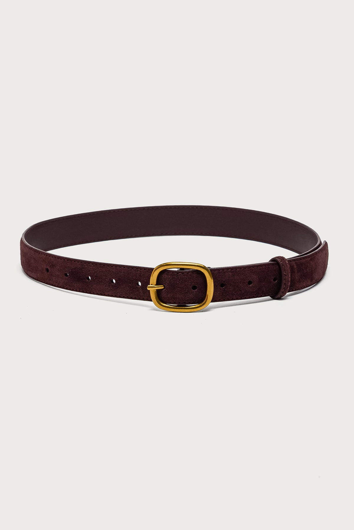 Oval Buckle Faux Suede Belt - Image 2