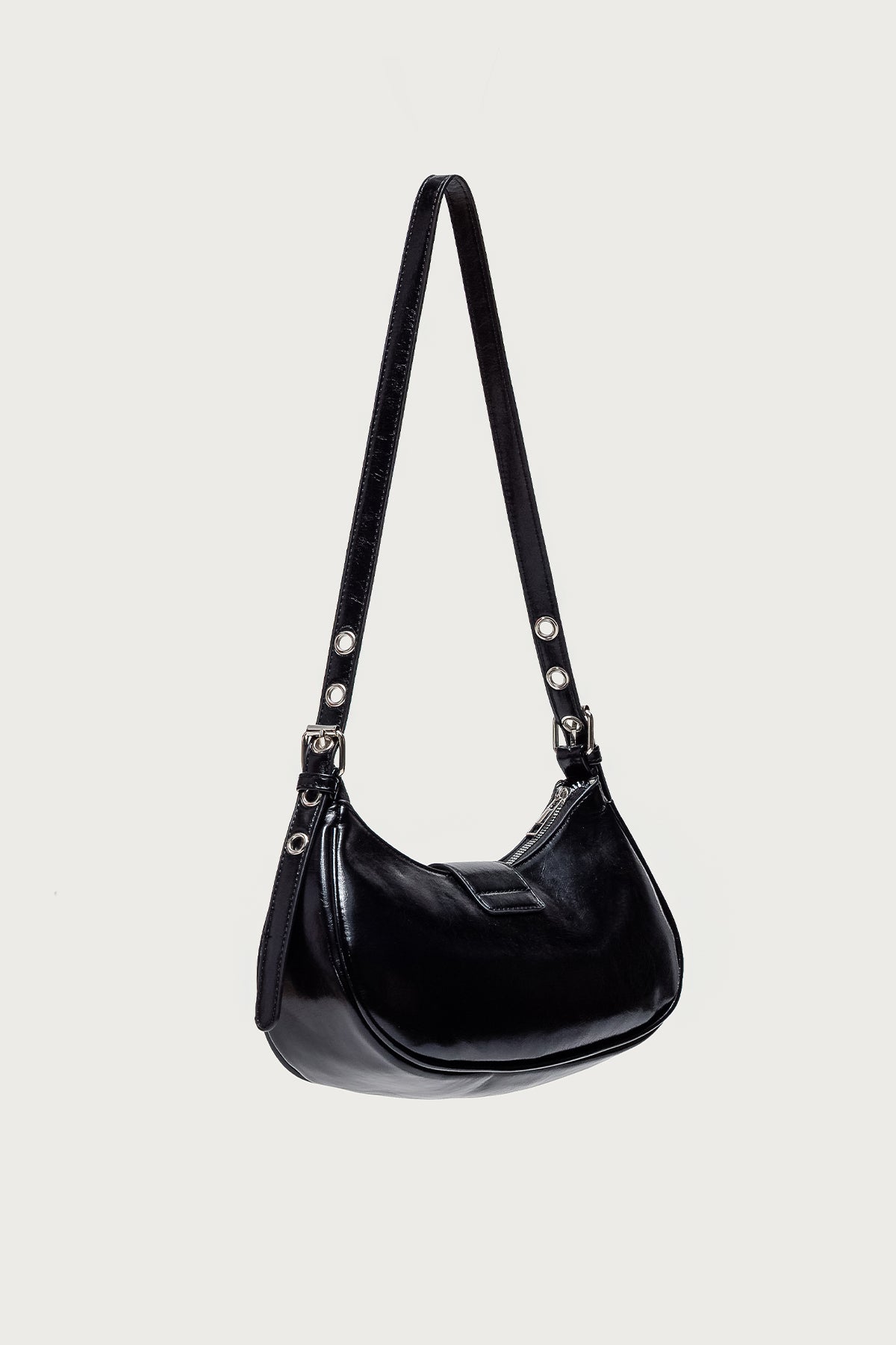 Washed Faux Leather Buckle Bag - Image 5