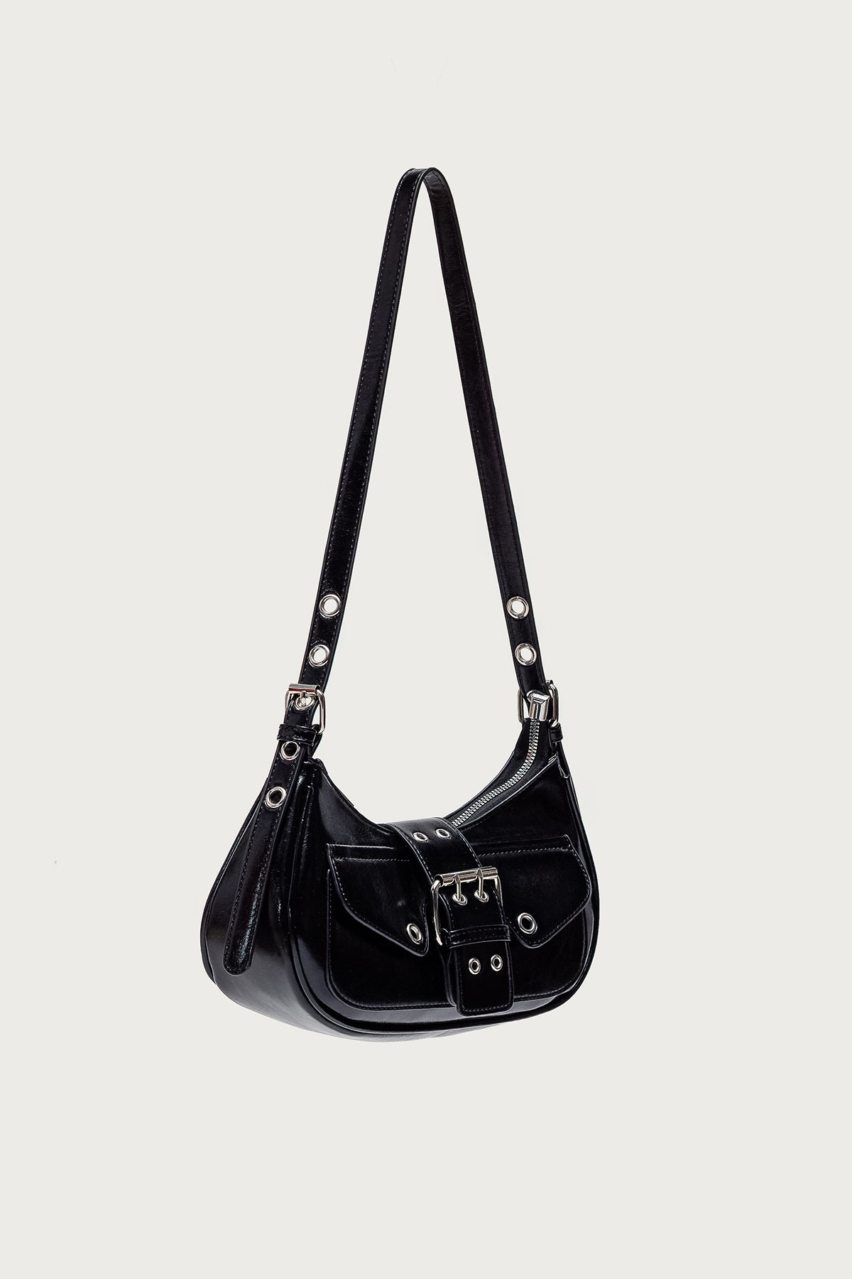 Washed Faux Leather Buckle Bag - Image 3
