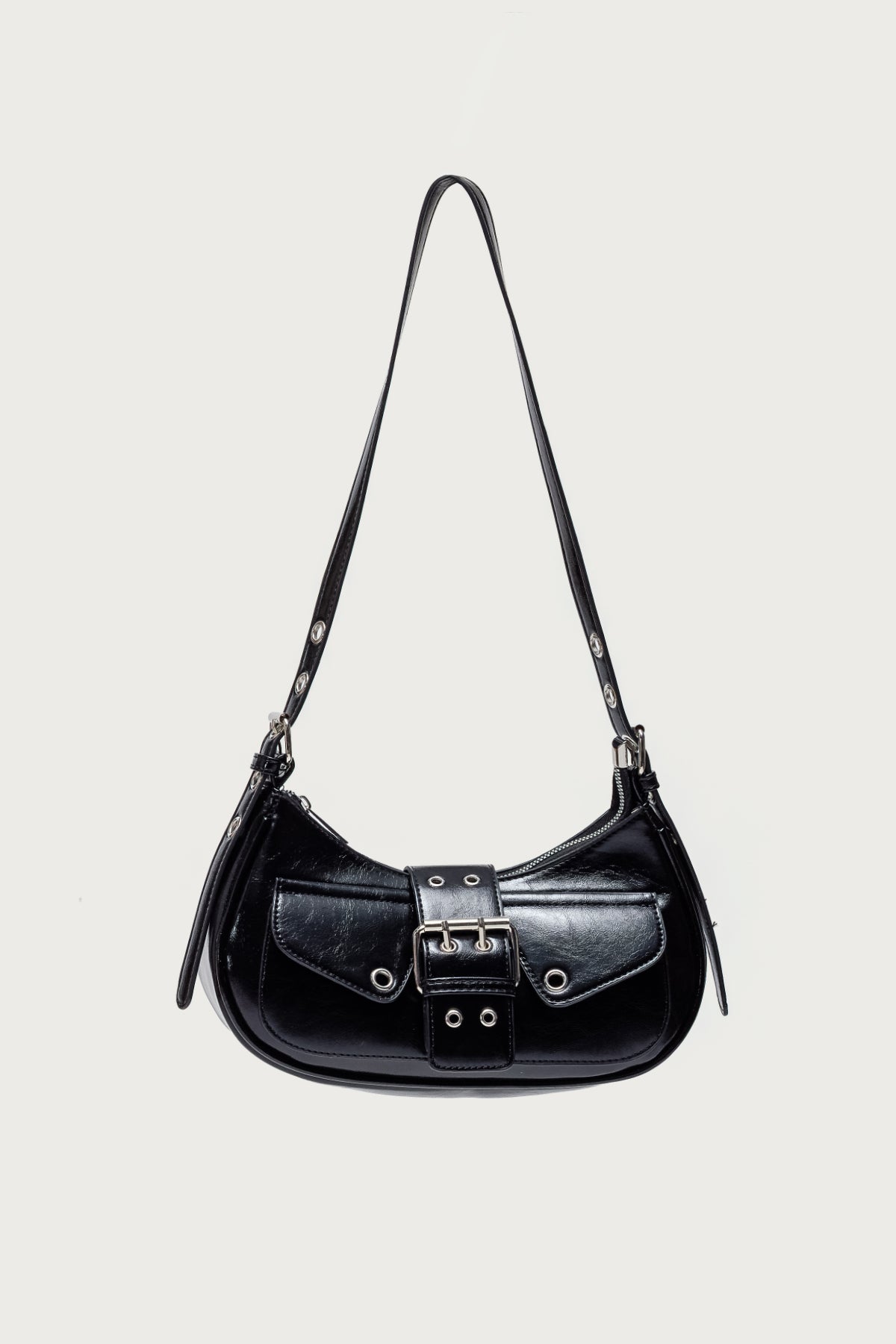 Washed Faux Leather Buckle Bag - Image 2