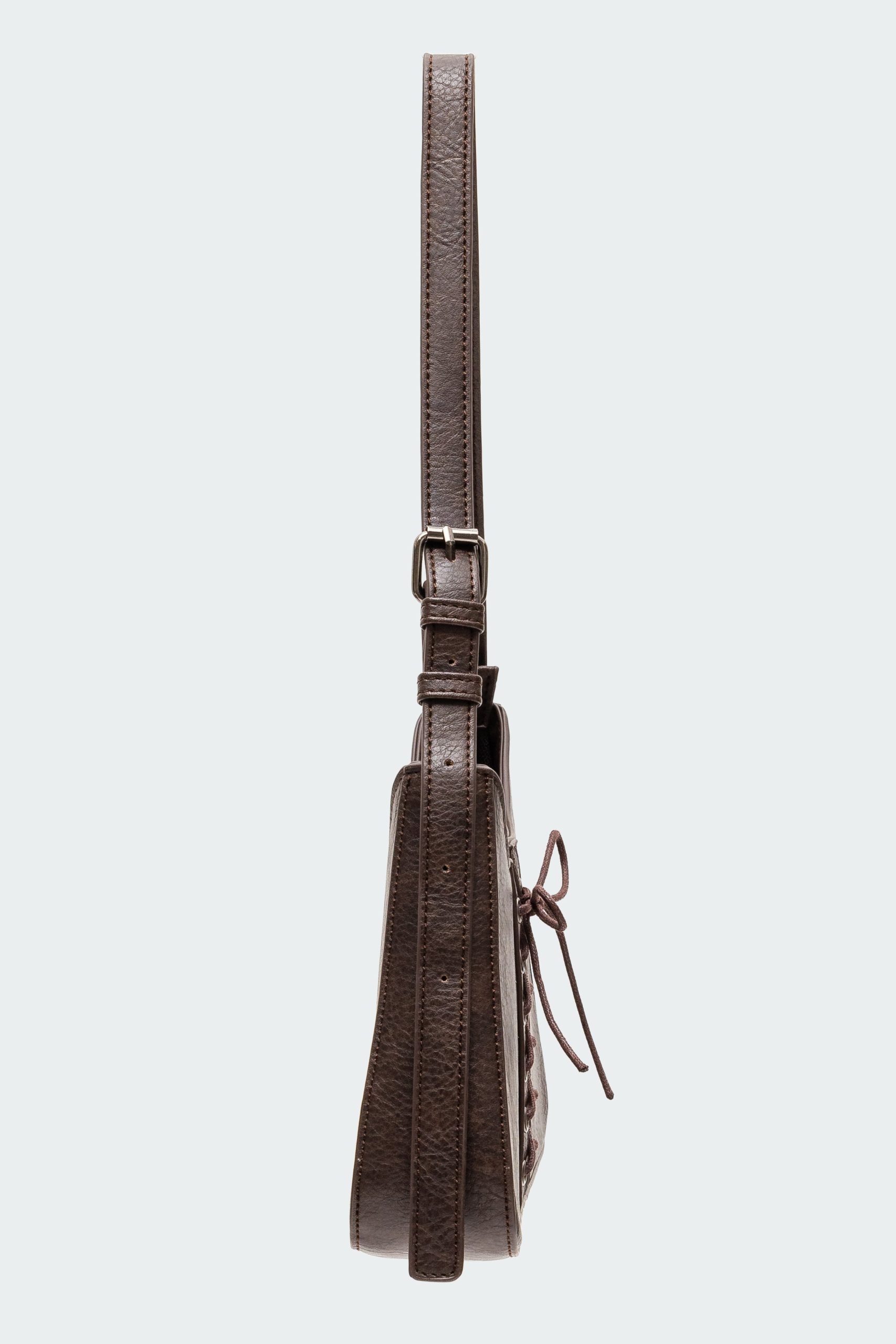 Lace Up Faux Leather Bag - Image 4