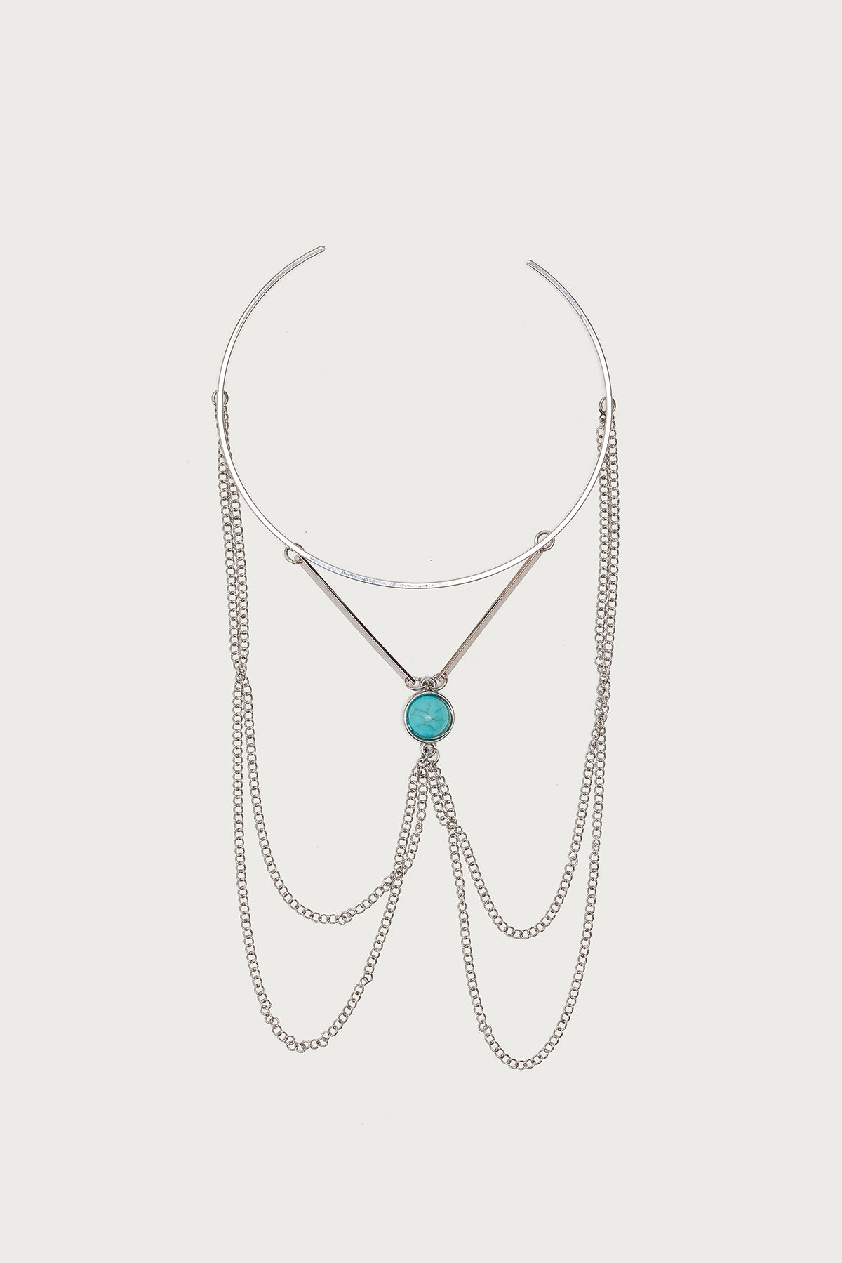Drop Chain Gemstone Arm Cuff - Image 2