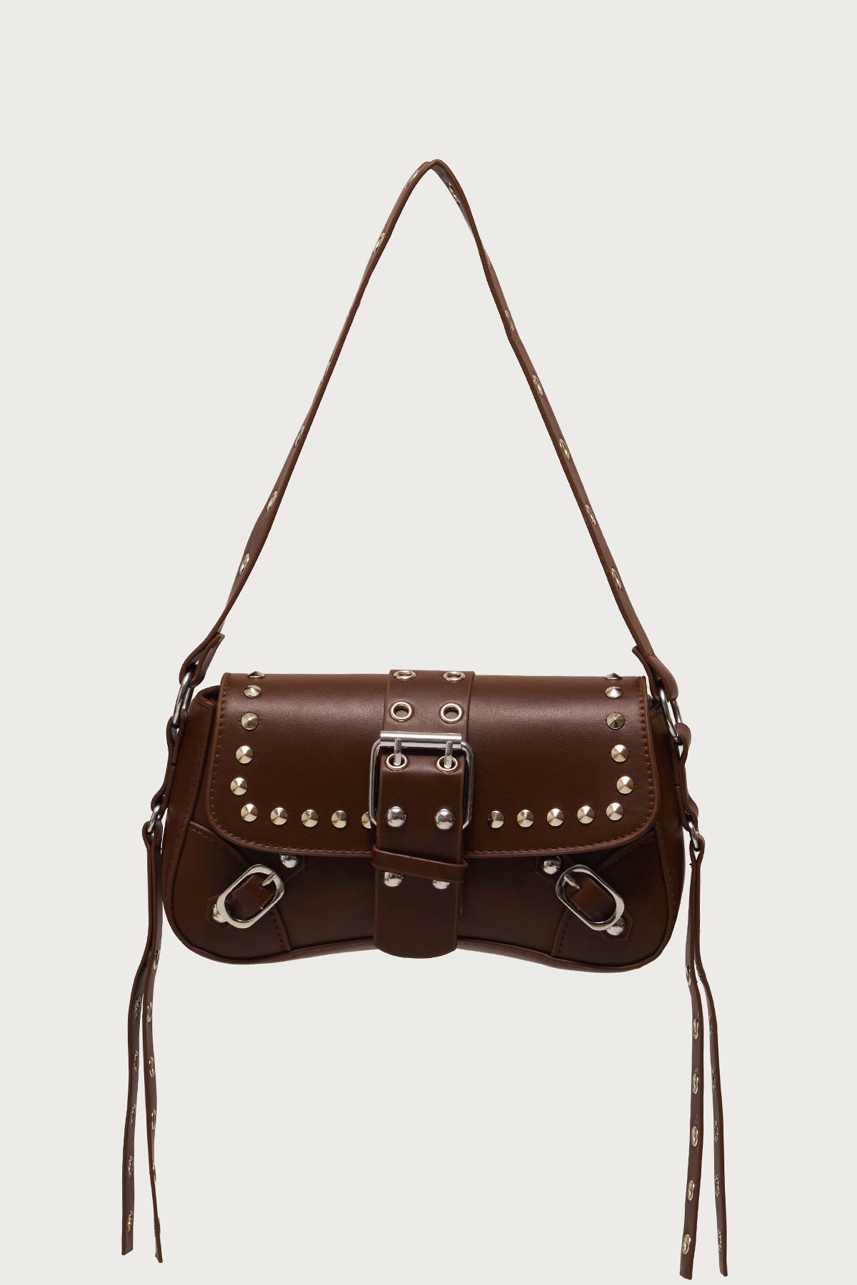 Stud & Buckle Faux Leather Bag - Image 2