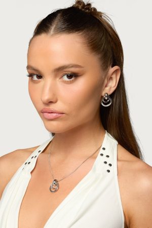 Paired Hoops Necklace & Earrings Set
