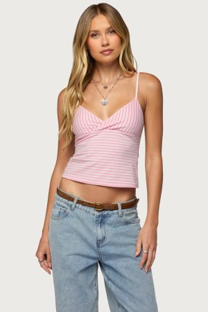 Emilea  V Neck Striped Tank Top