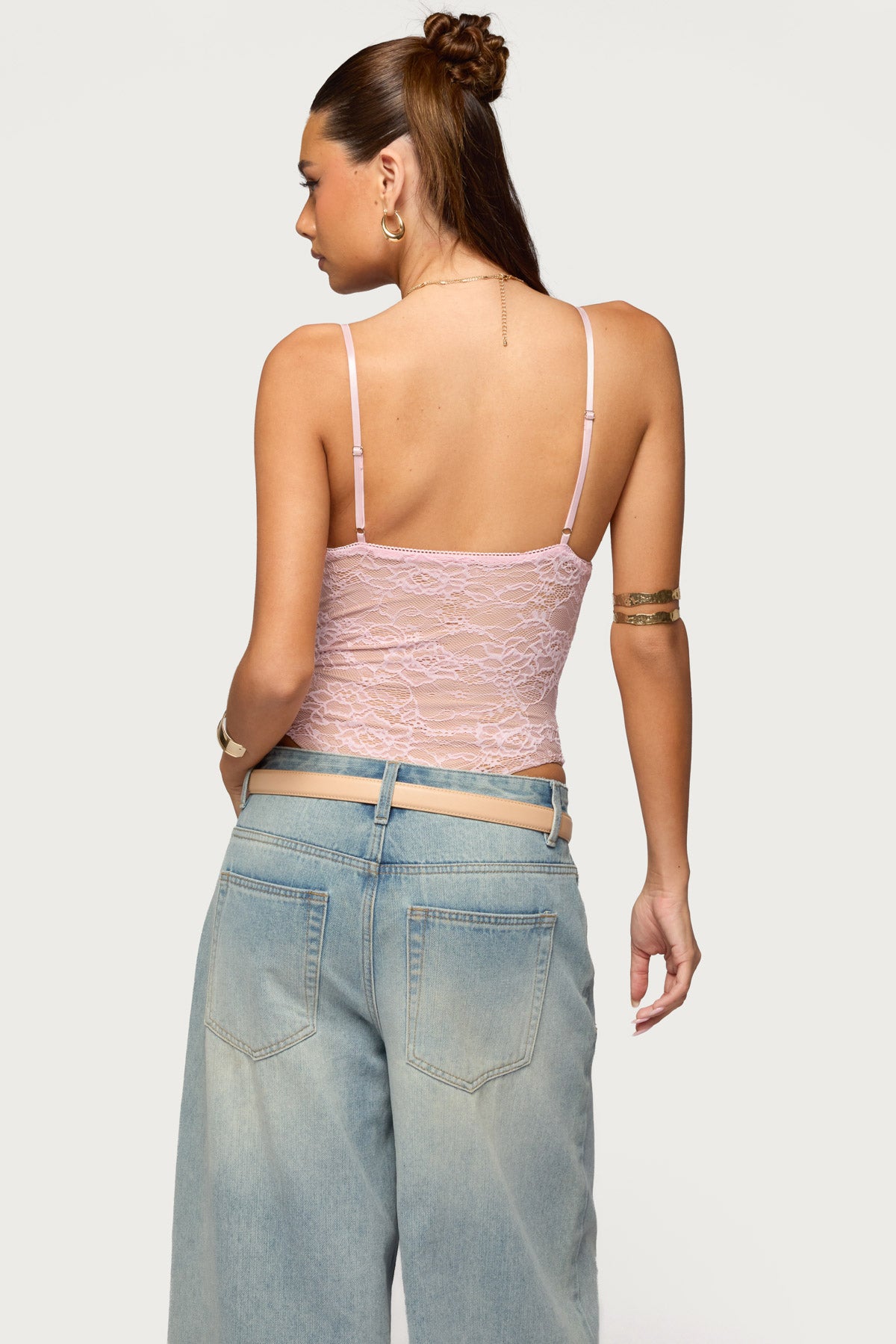 Nolyn Sheer Lace V Neck Bodysuit - Image 5