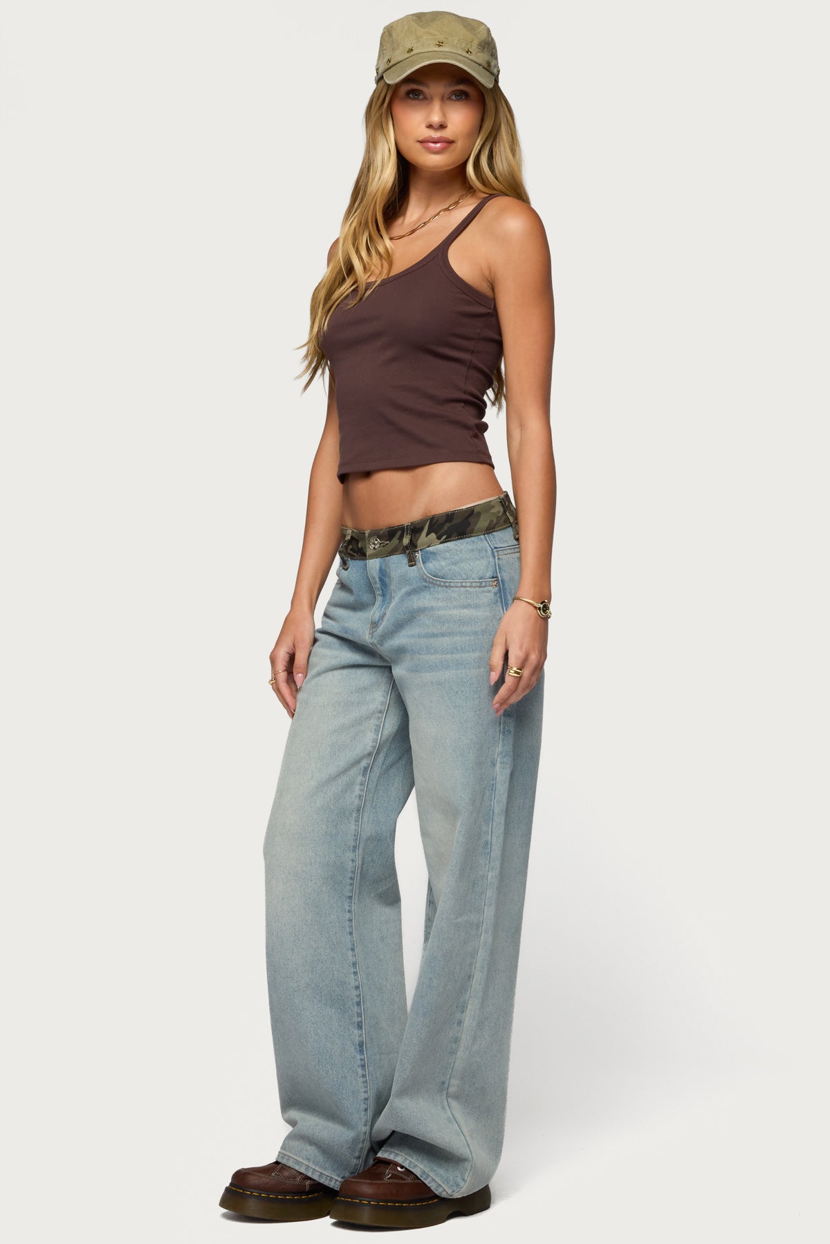 Camo Waist Low Rise Baggy Jeans - Image 3