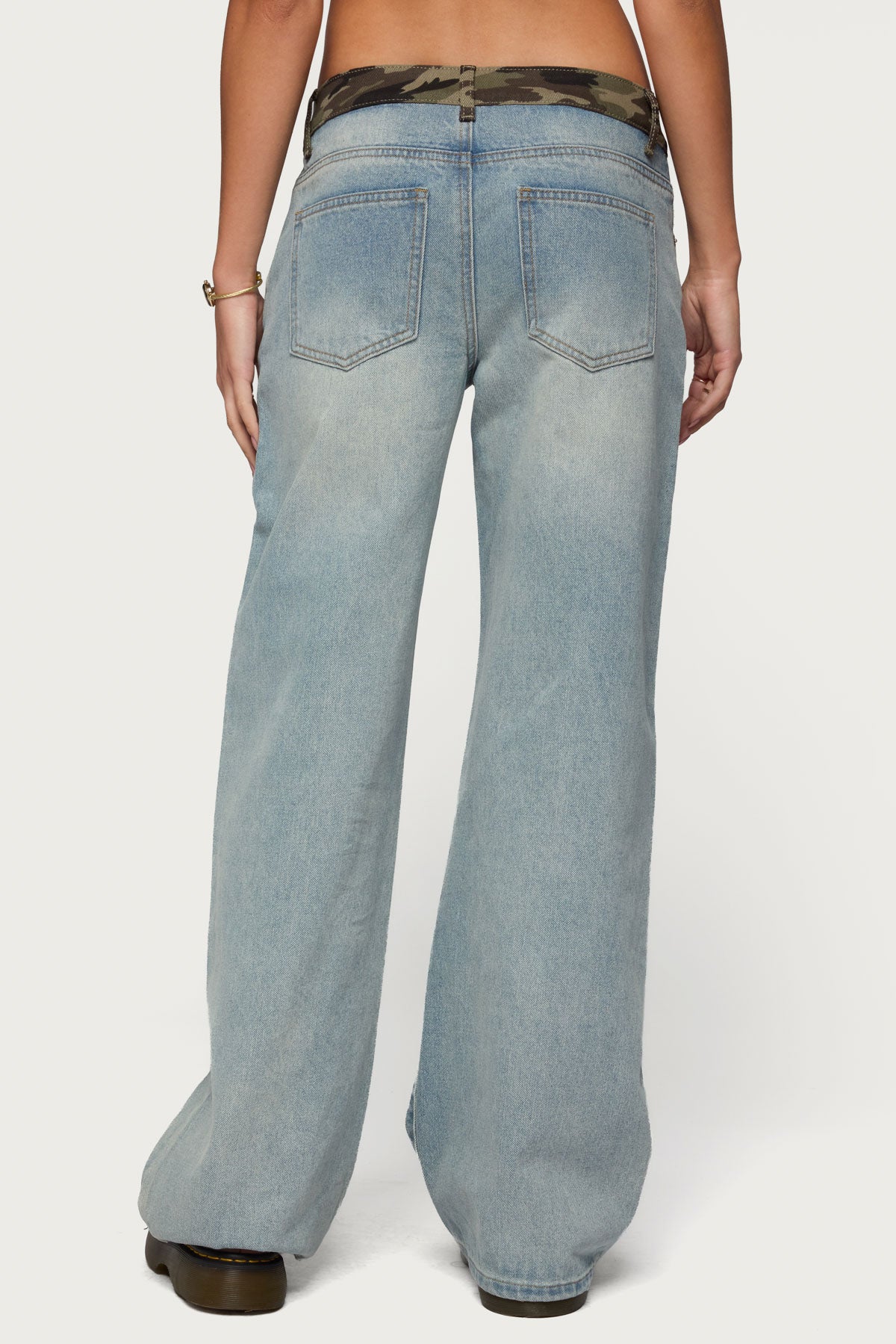 Camo Waist Low Rise Baggy Jeans - Image 5