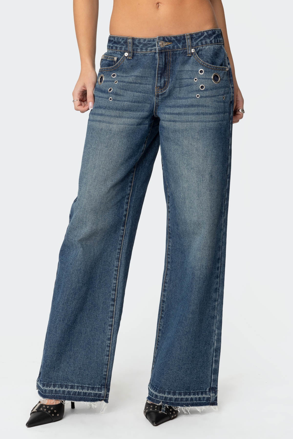 Davis Grommet Low Rise Baggy Jeans - Image 2