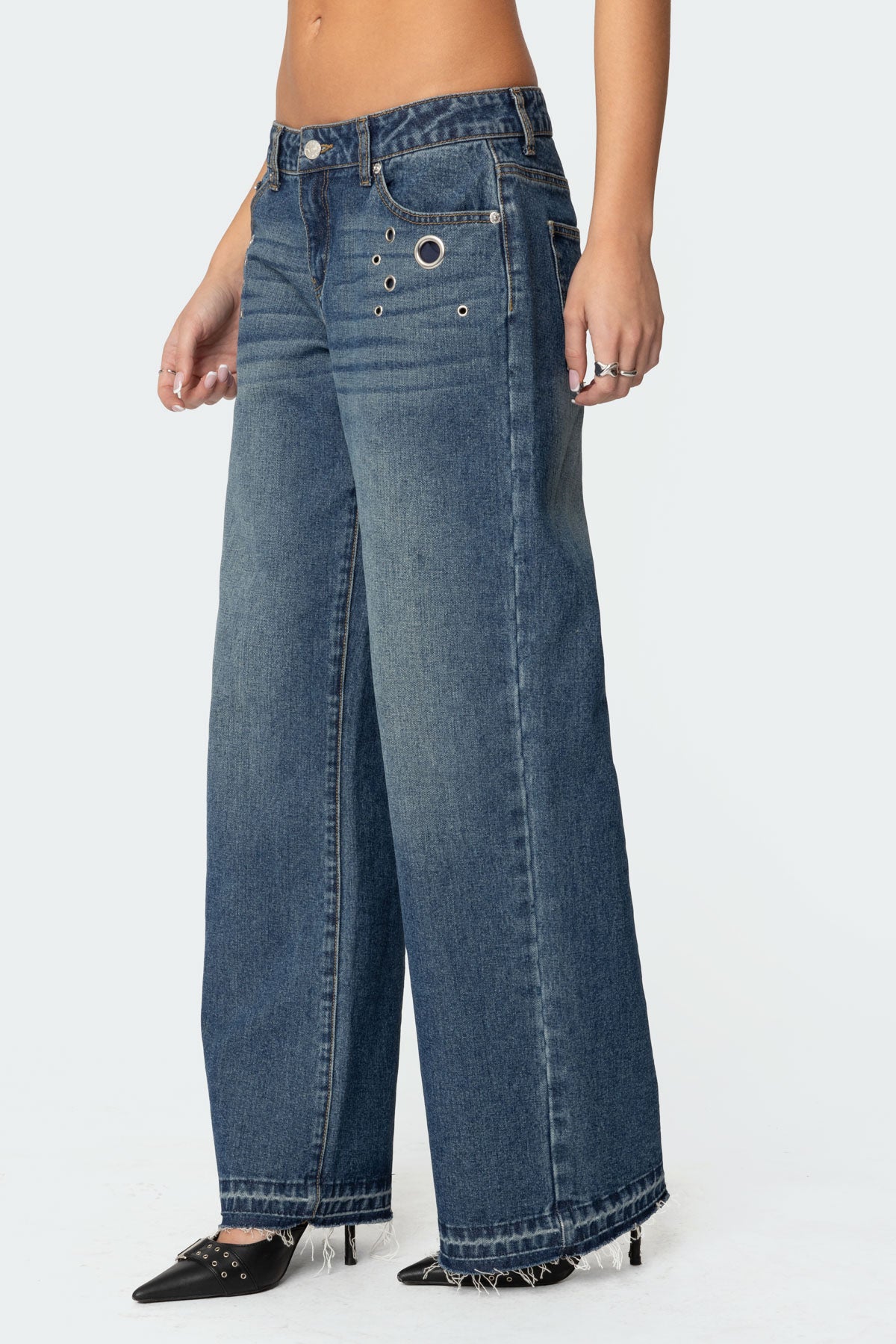 Davis Grommet Low Rise Baggy Jeans - Image 3