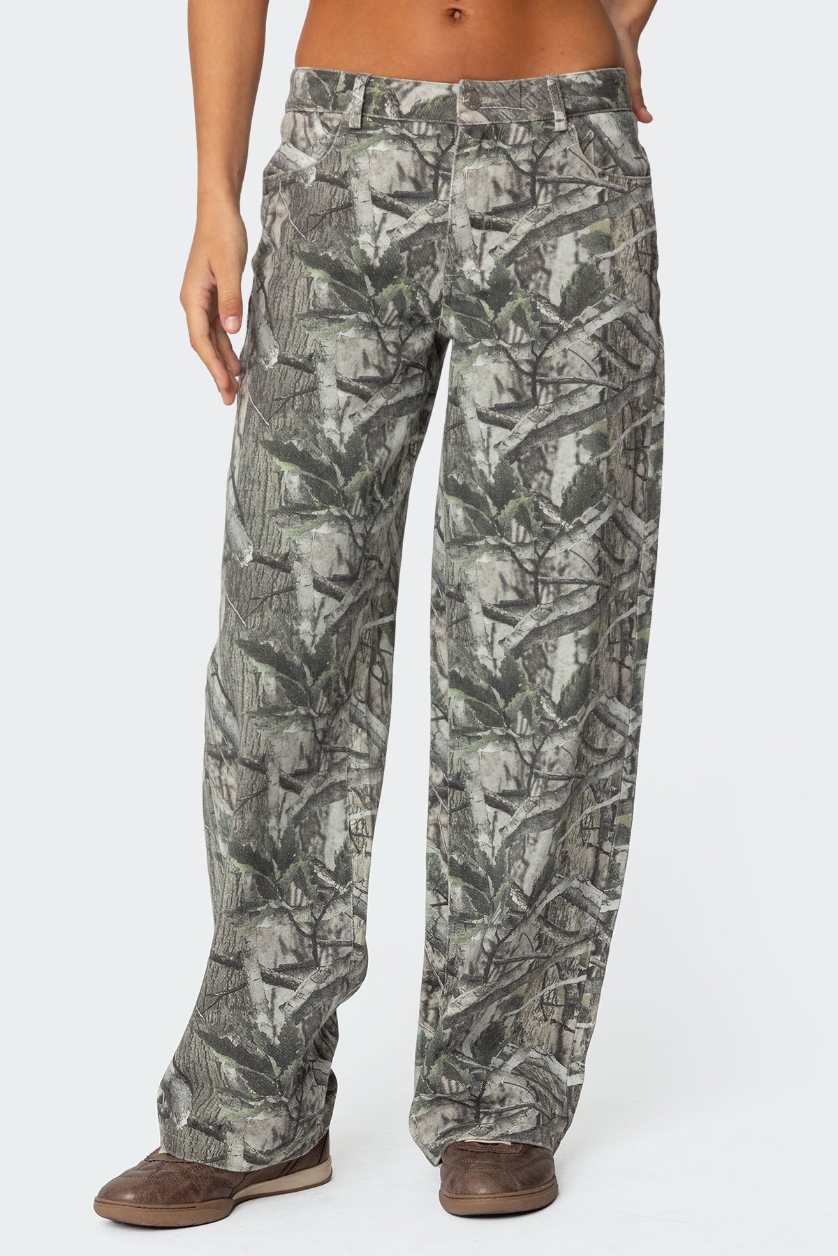 Camo & Bow Low Rise Baggy Jeans - Image 2