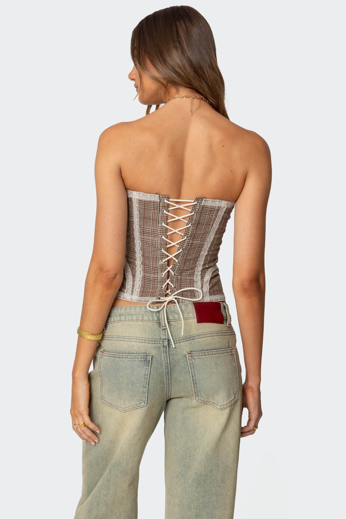 Jaiden Houndstooth Plaid Corset - Image 5