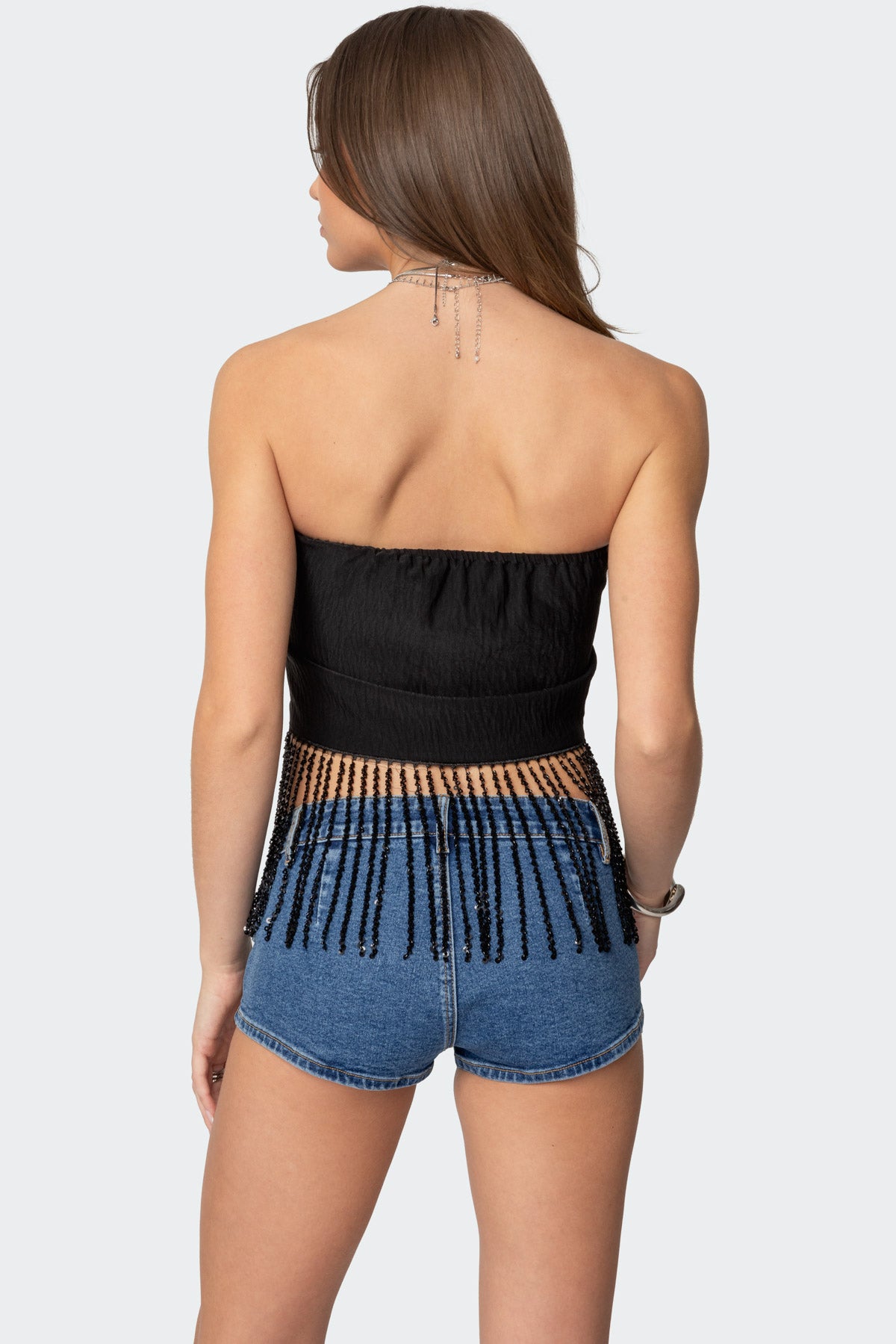 Jenna Sequin Fringe Wrap Top - Image 5