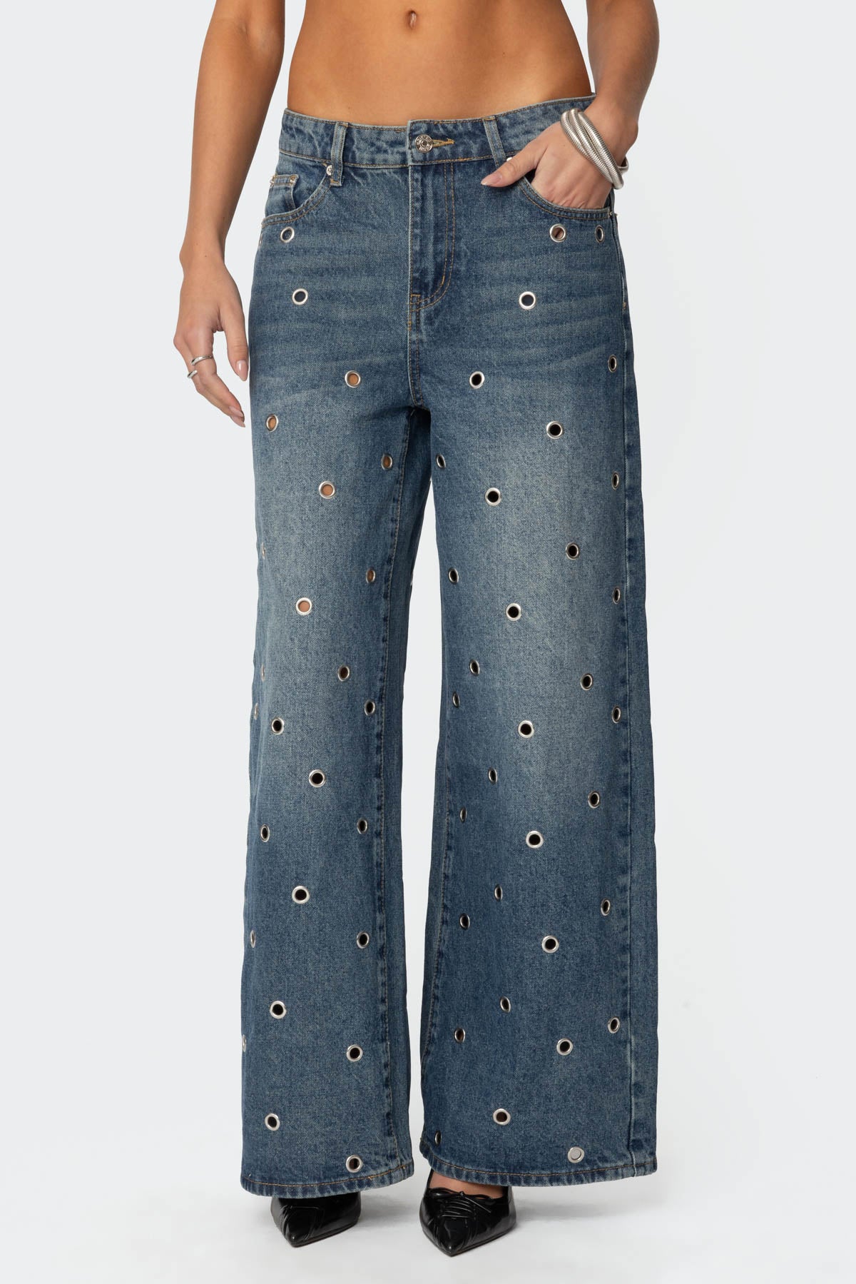 Jainie Grommet Low Rise Baggy Jeans - Image 2