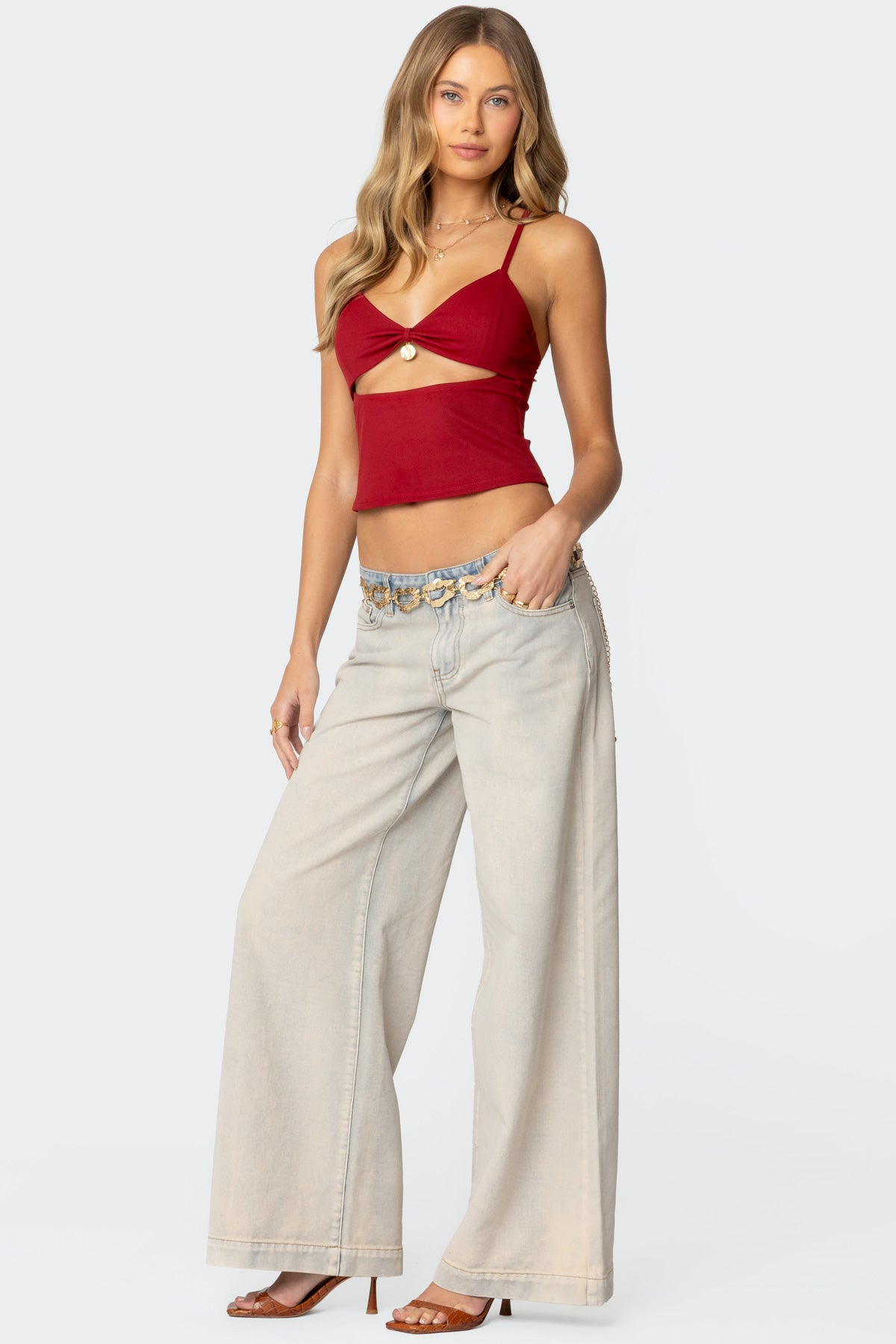 Rhiannon Washed Low Rise Baggy Jeans - Image 4