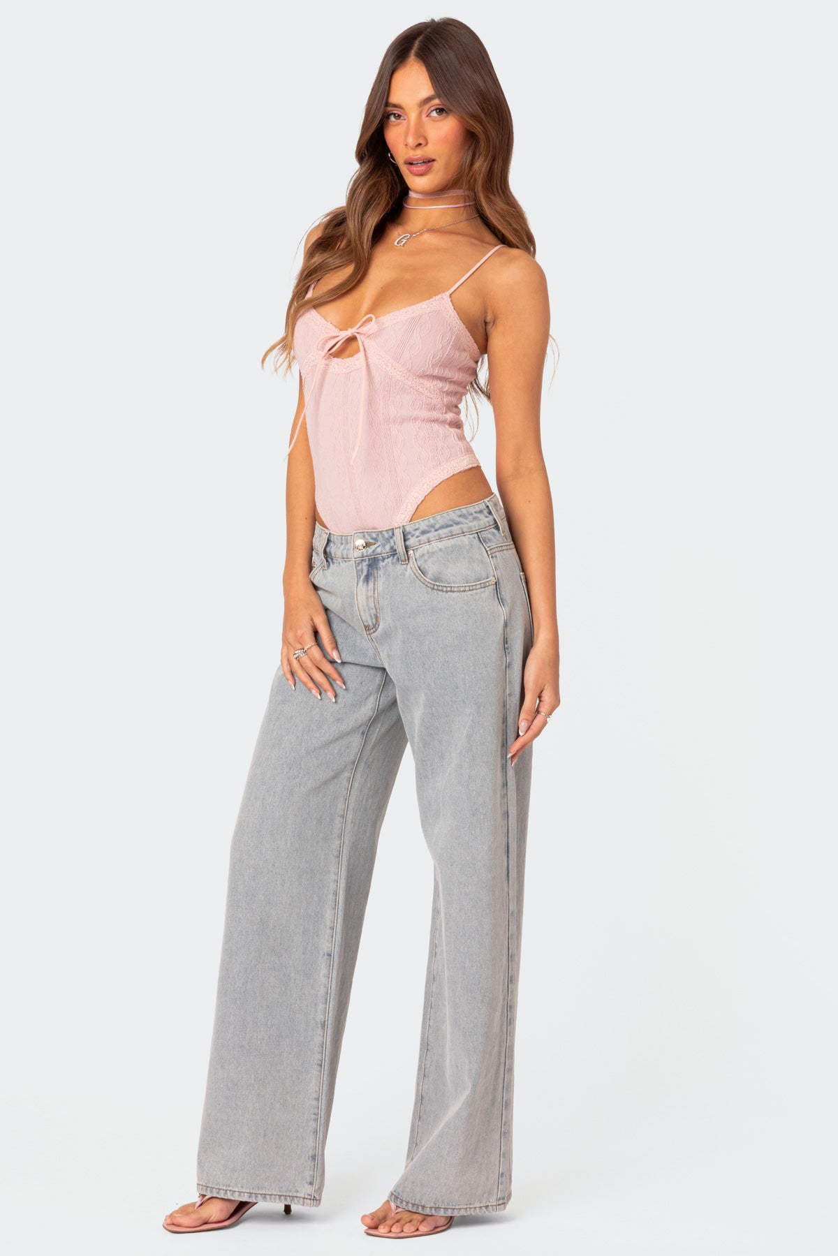 Lacey Knit Cut Out Bodysuit - Image 4