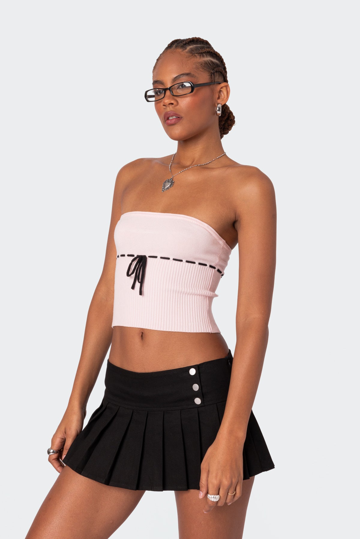 Elsie Knitted Tie Tube Top - Image 3