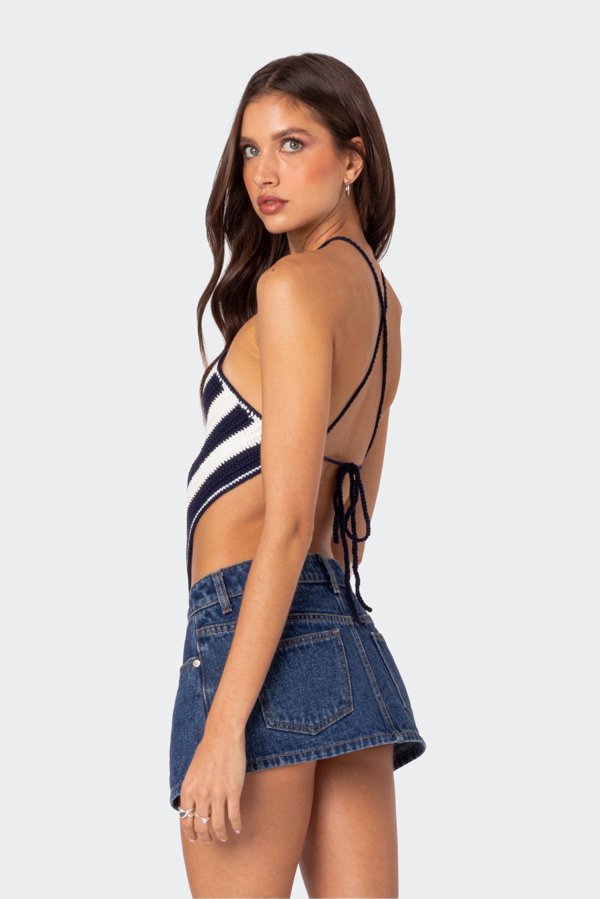 Petra Open Back Crochet Triangle Top - Image 4