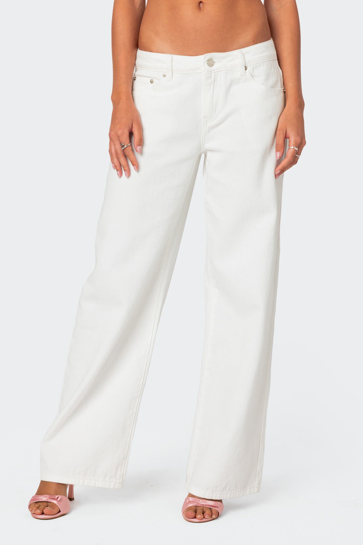 Bow Pocket Low Rise Baggy Jeans - Image 2