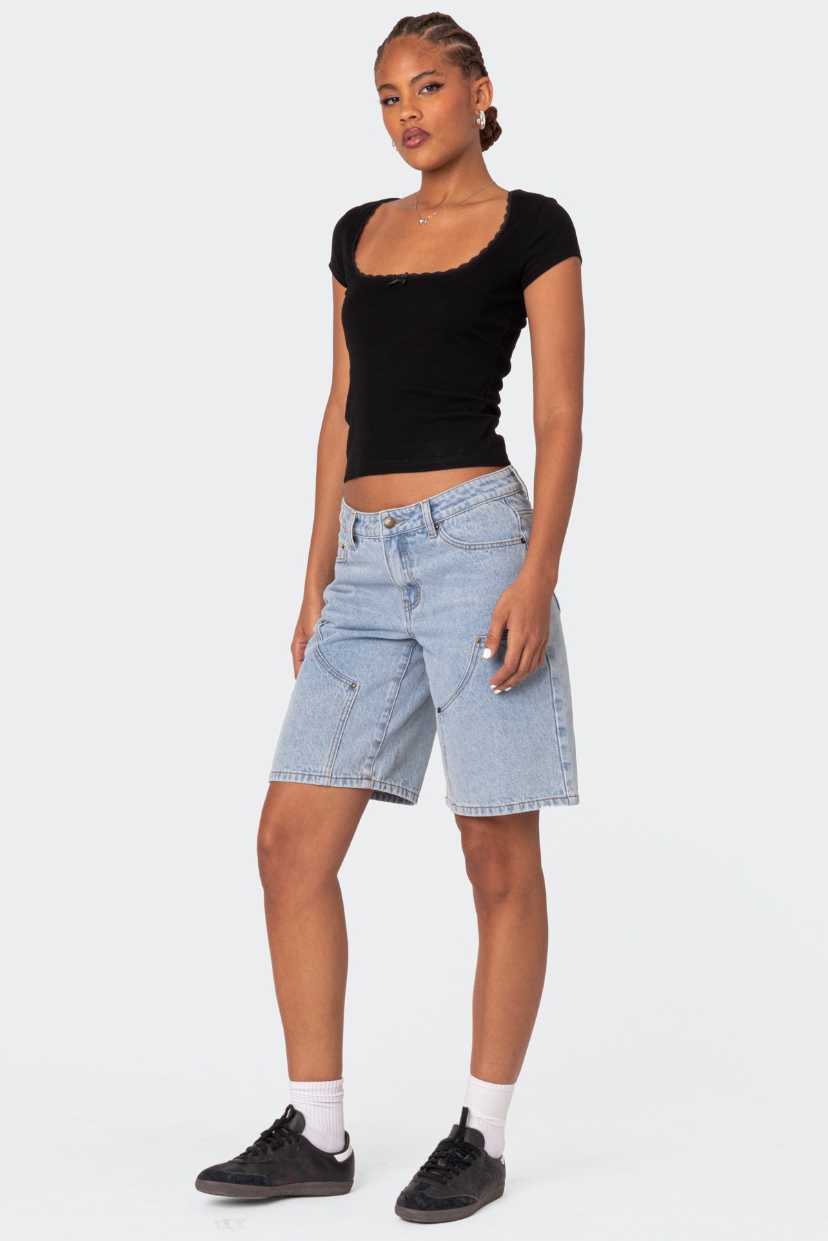 Priscilla Lace Trim T Shirt - Image 2