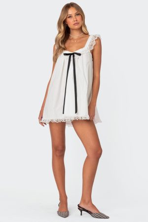 Rayne Lacey Babydoll Mini Dress
