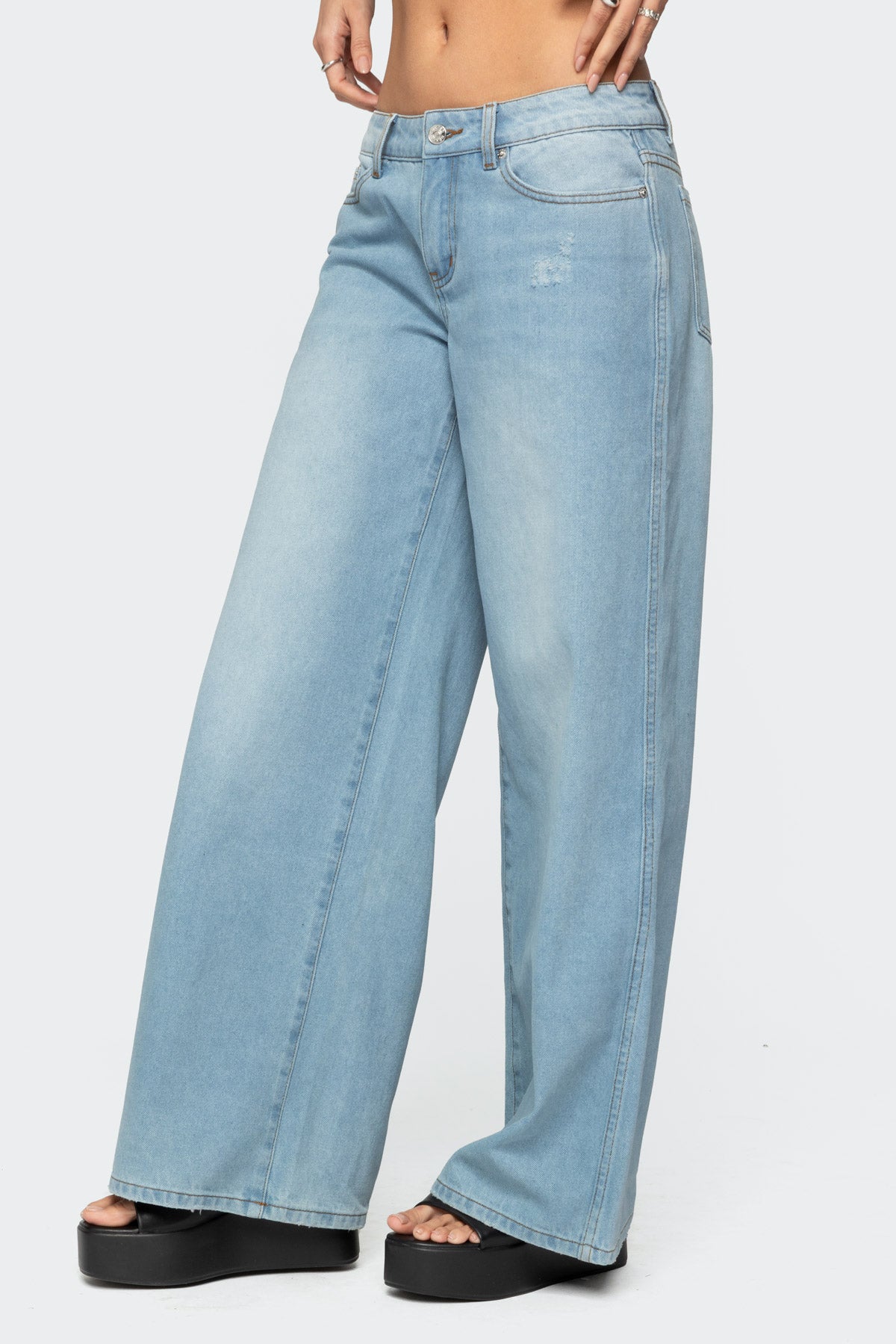 Ripley Distressed Low Rise Baggy Jeans - Image 4