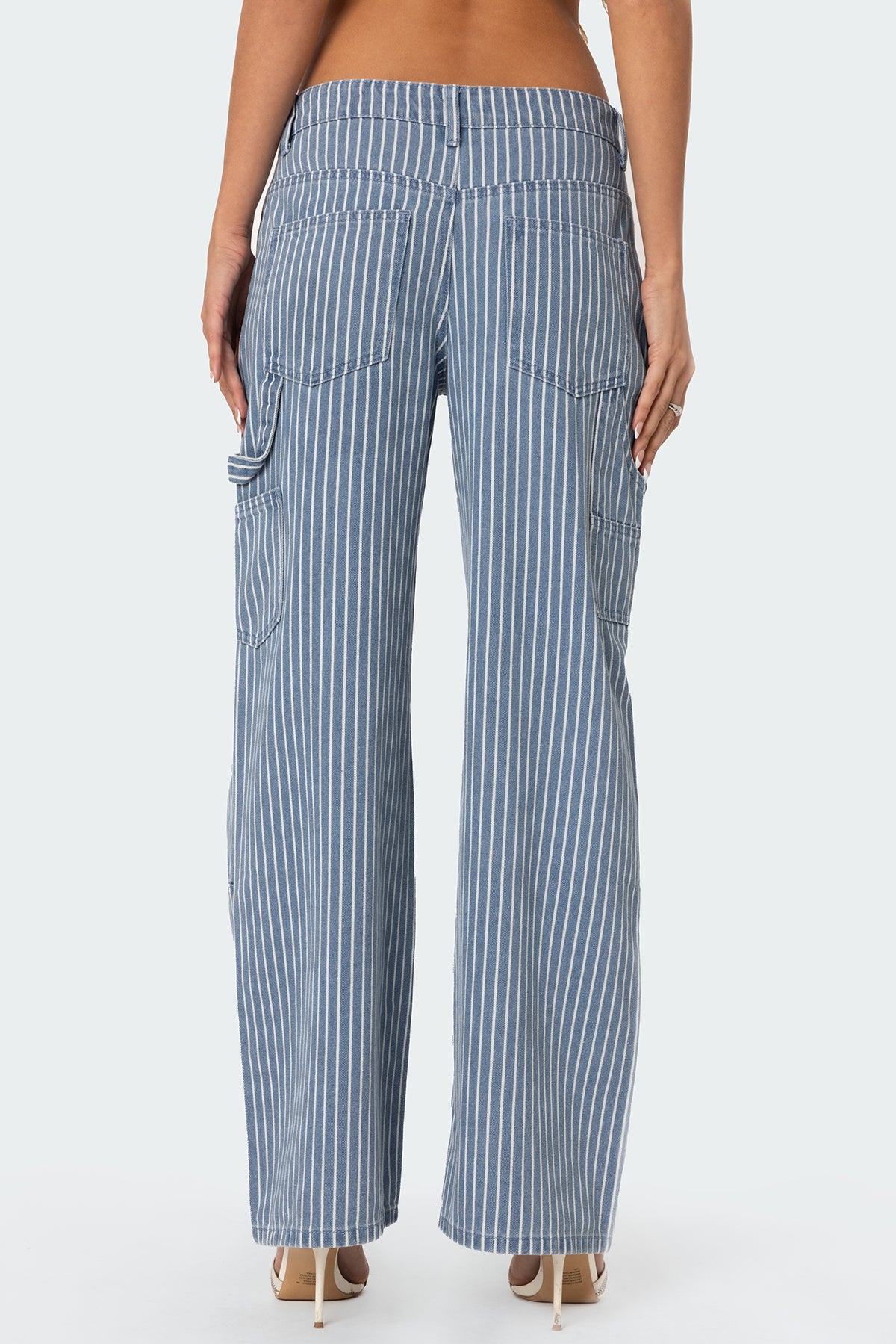 Striped Low Rise Baggy Carpenter Jeans - Image 4