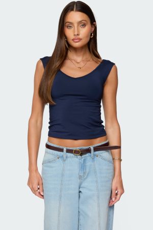 Angeline Wide V Neck Top
