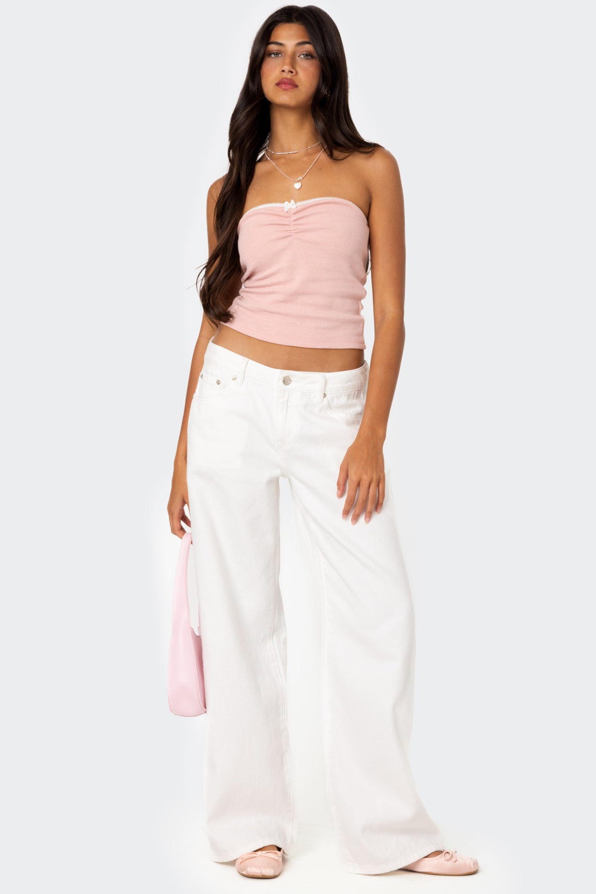 Kacey Strapless Waffle Top - Image 2