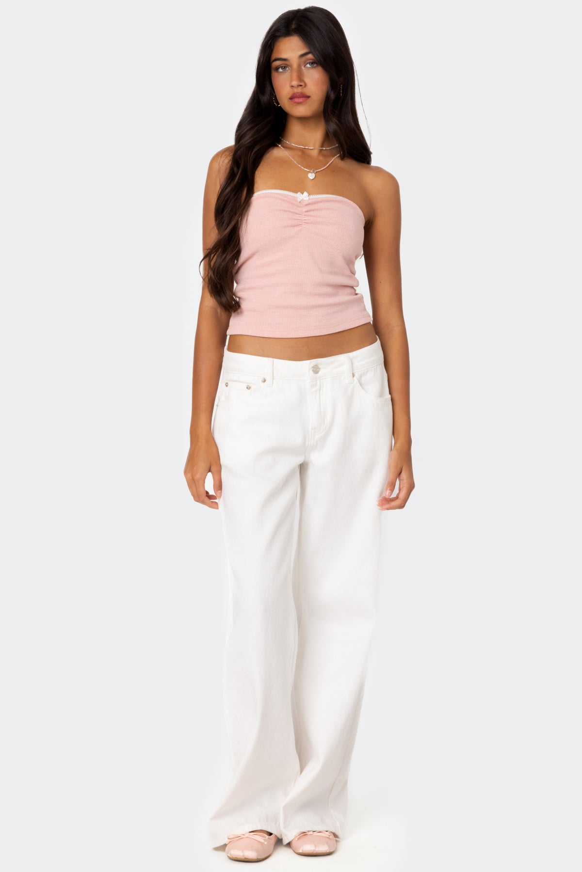 Kacey Strapless Waffle Top - Image 5