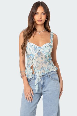 Cascade Ruffled Bra Top