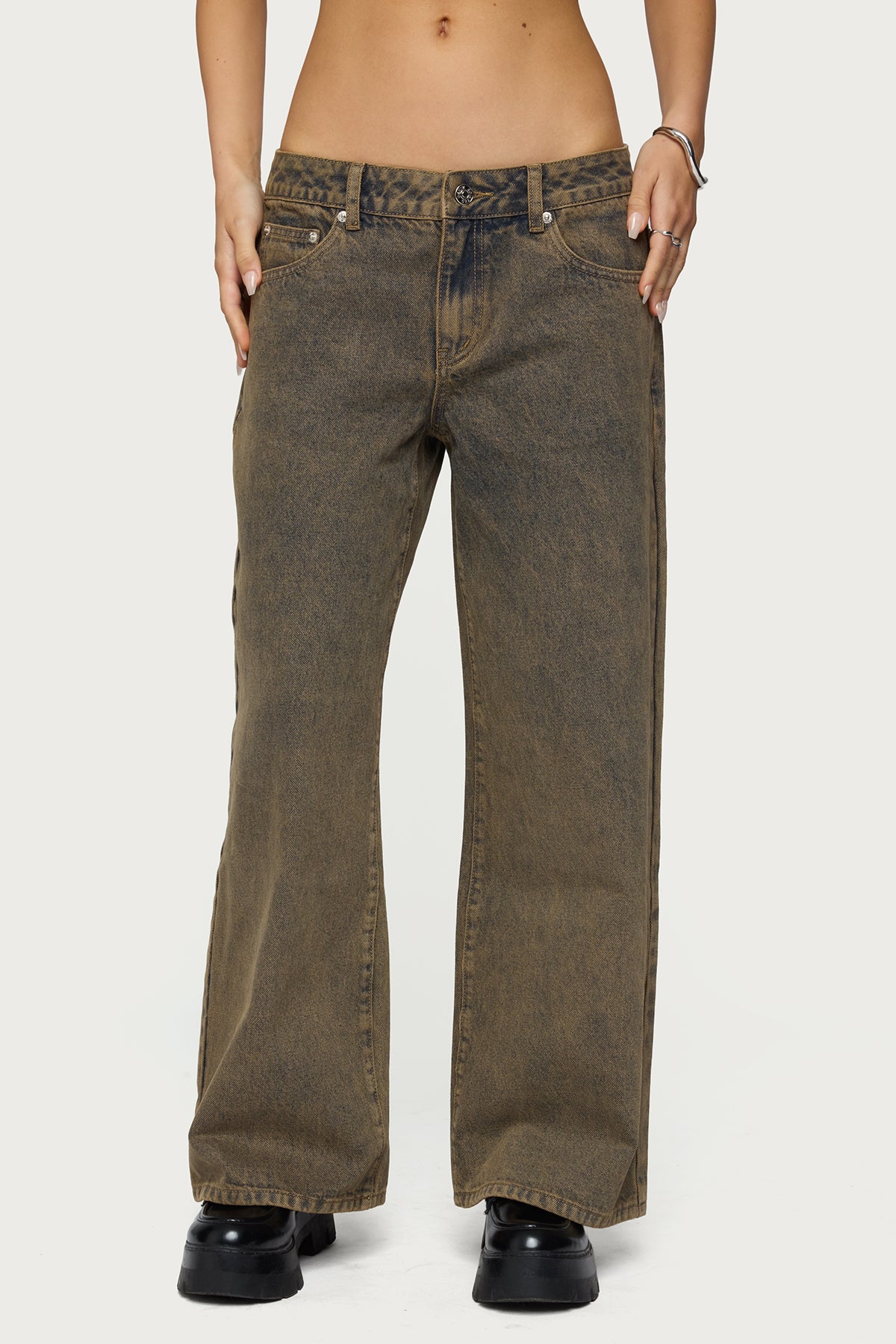 Petite Zahra Mud Wash Low Rise Baggy Jeans - Image 2