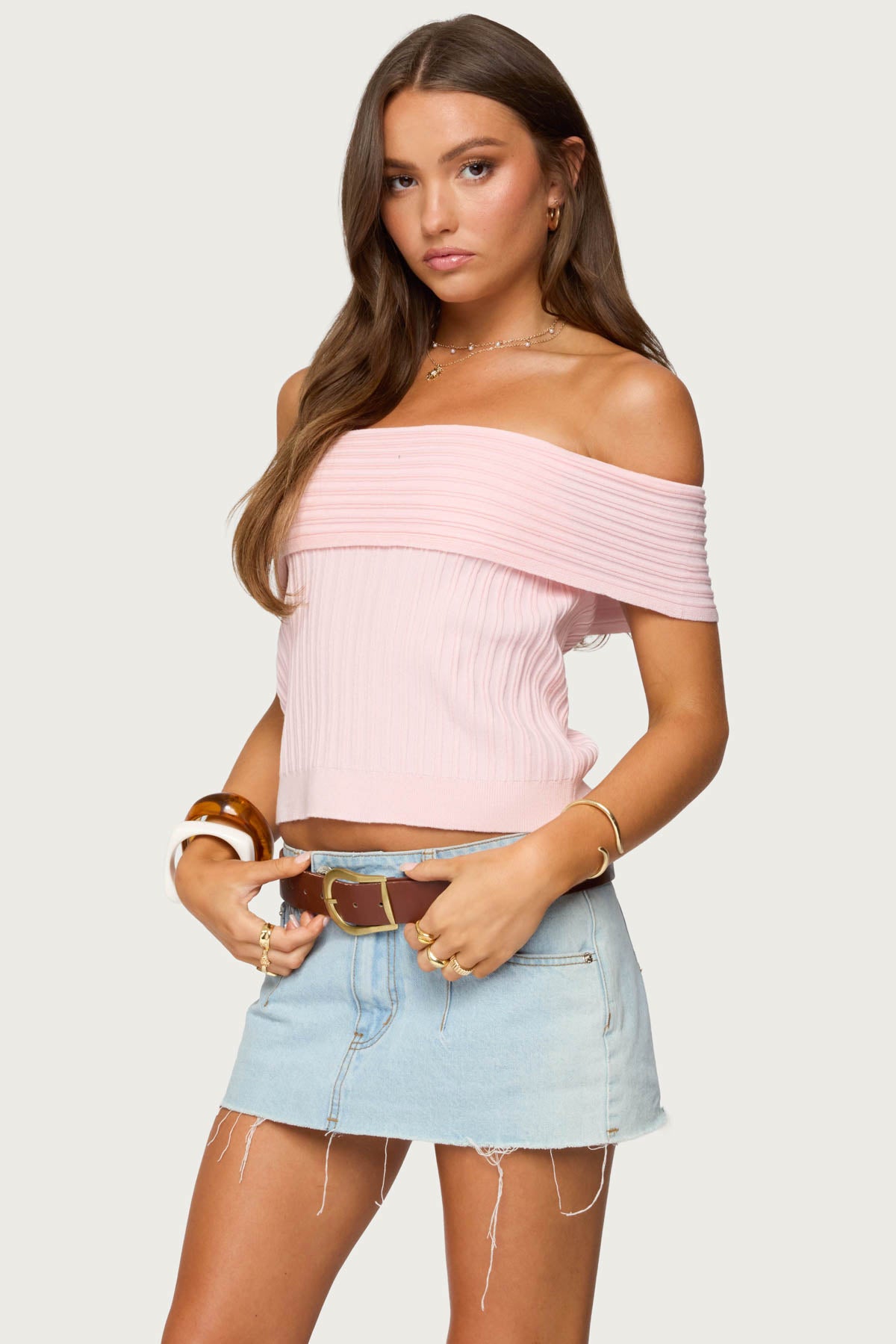 Blythe Ribbed Knit Fold Over Top - Image 3