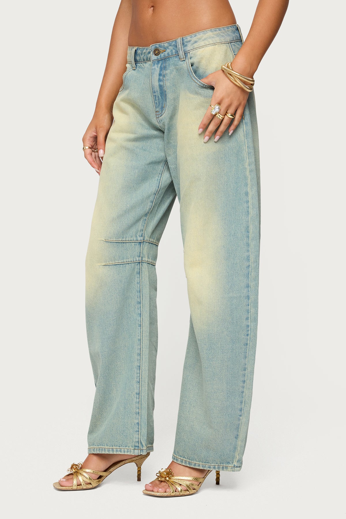 Cayden Washed Low Rise Barrel Jeans - Image 4
