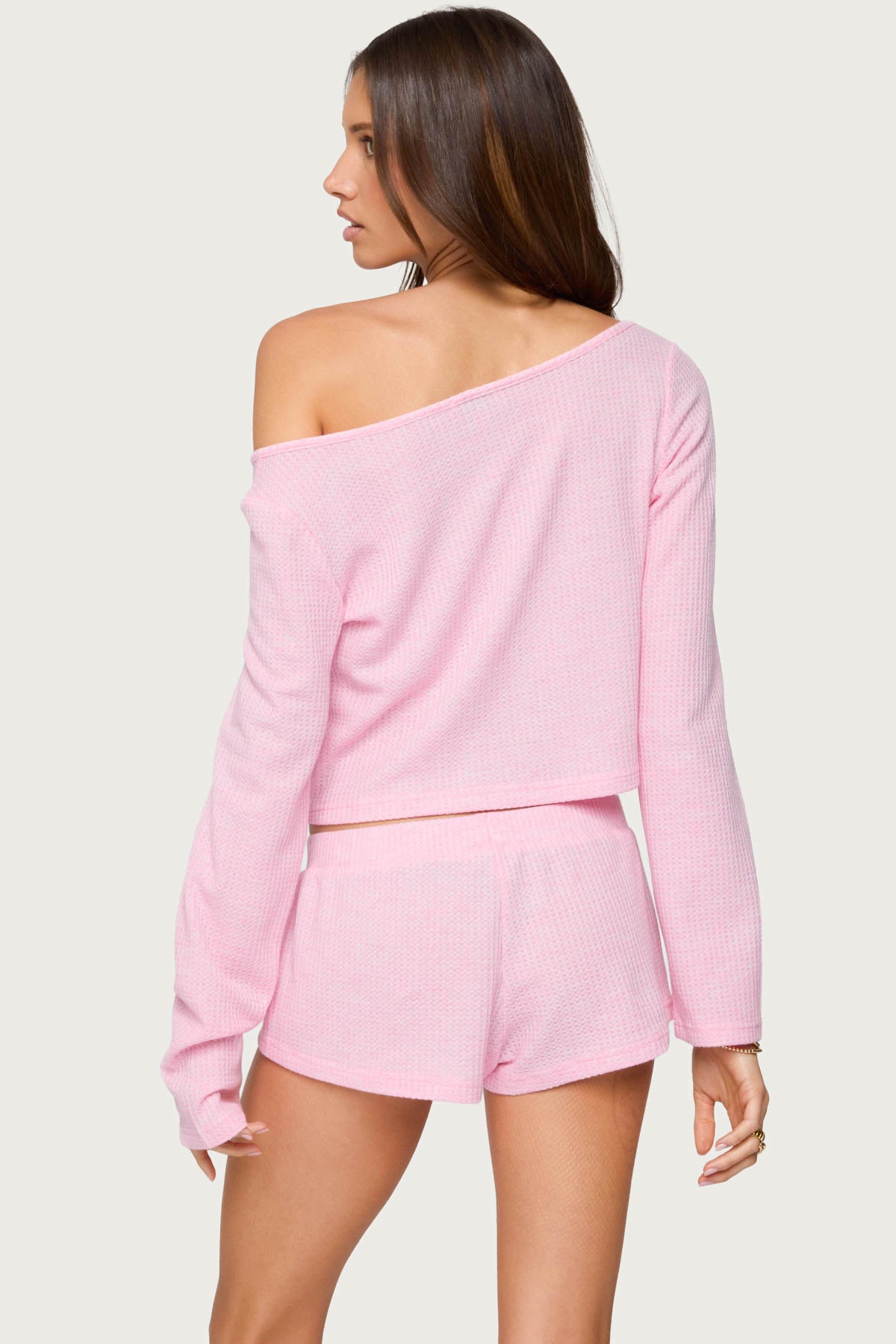 Teddy Cropped Waffle Top - Image 4
