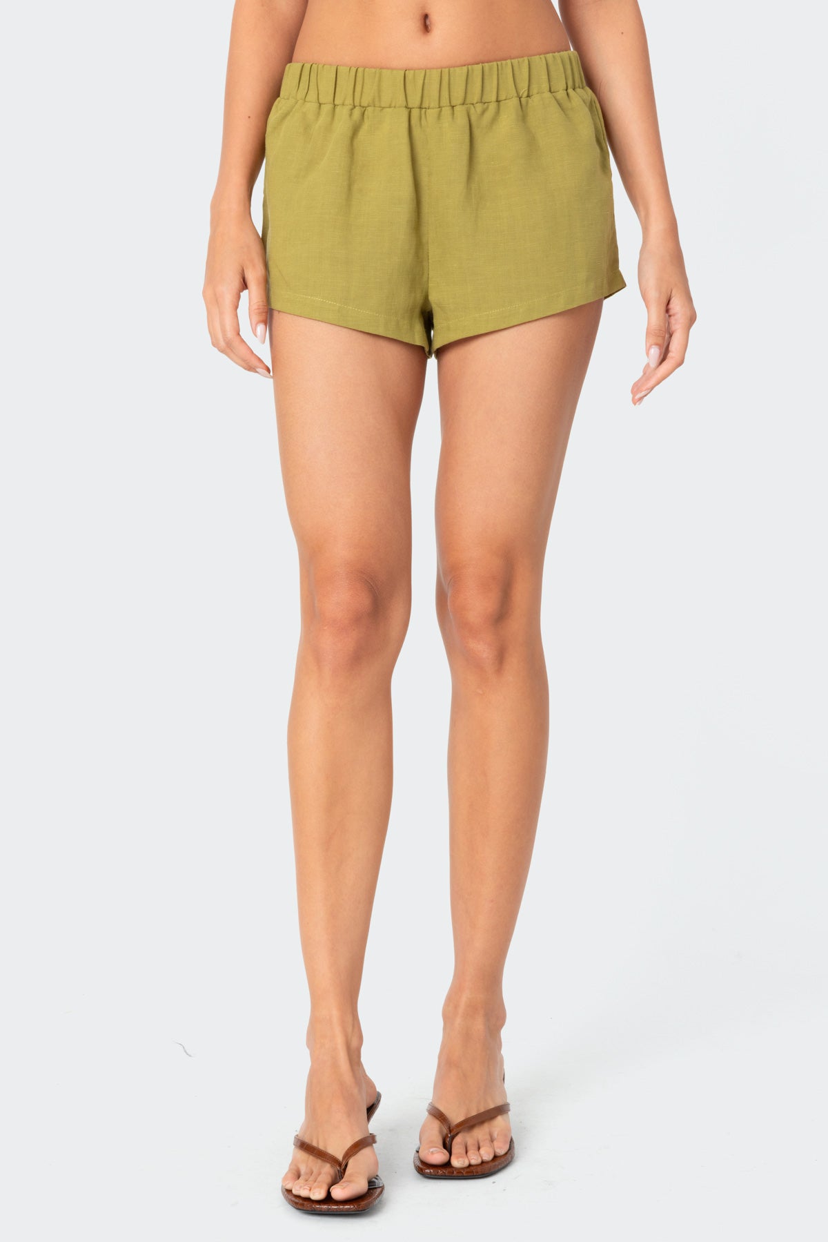 Arden Linen Look Shorts - Image 2