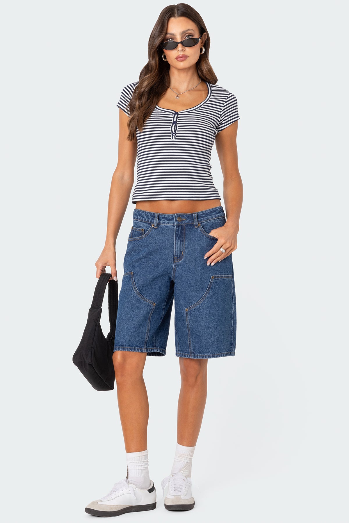 Kady Striped Henley T Shirt - Image 2
