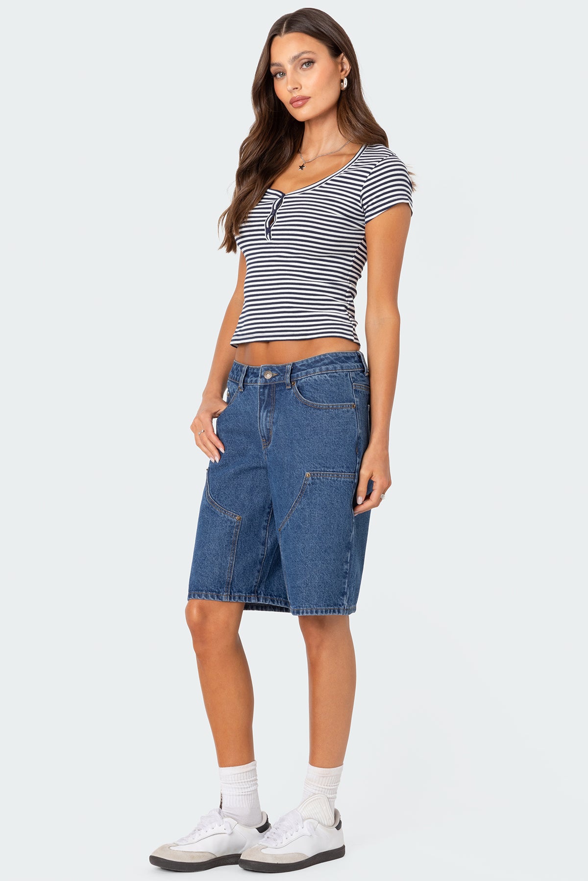 Kady Striped Henley T Shirt - Image 5