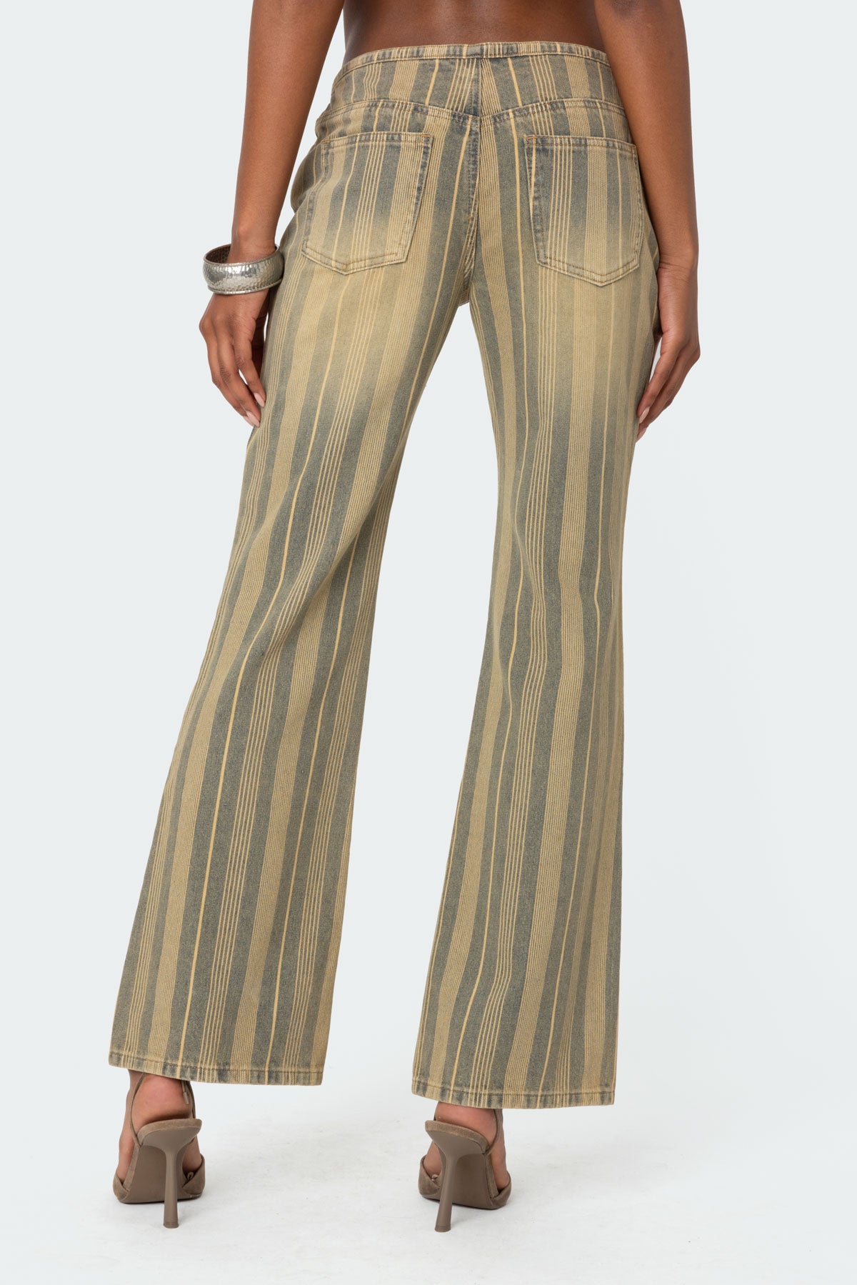 Eternity Pinstripe Low Rise Flared Jeans - Image 5