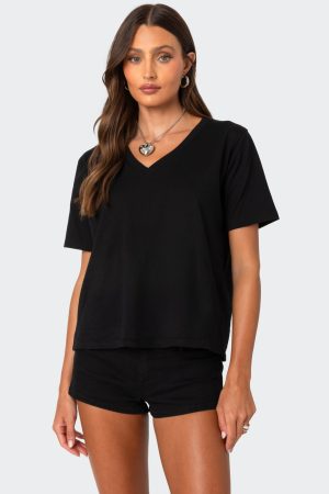 Loose Fit V Neck T Shirt