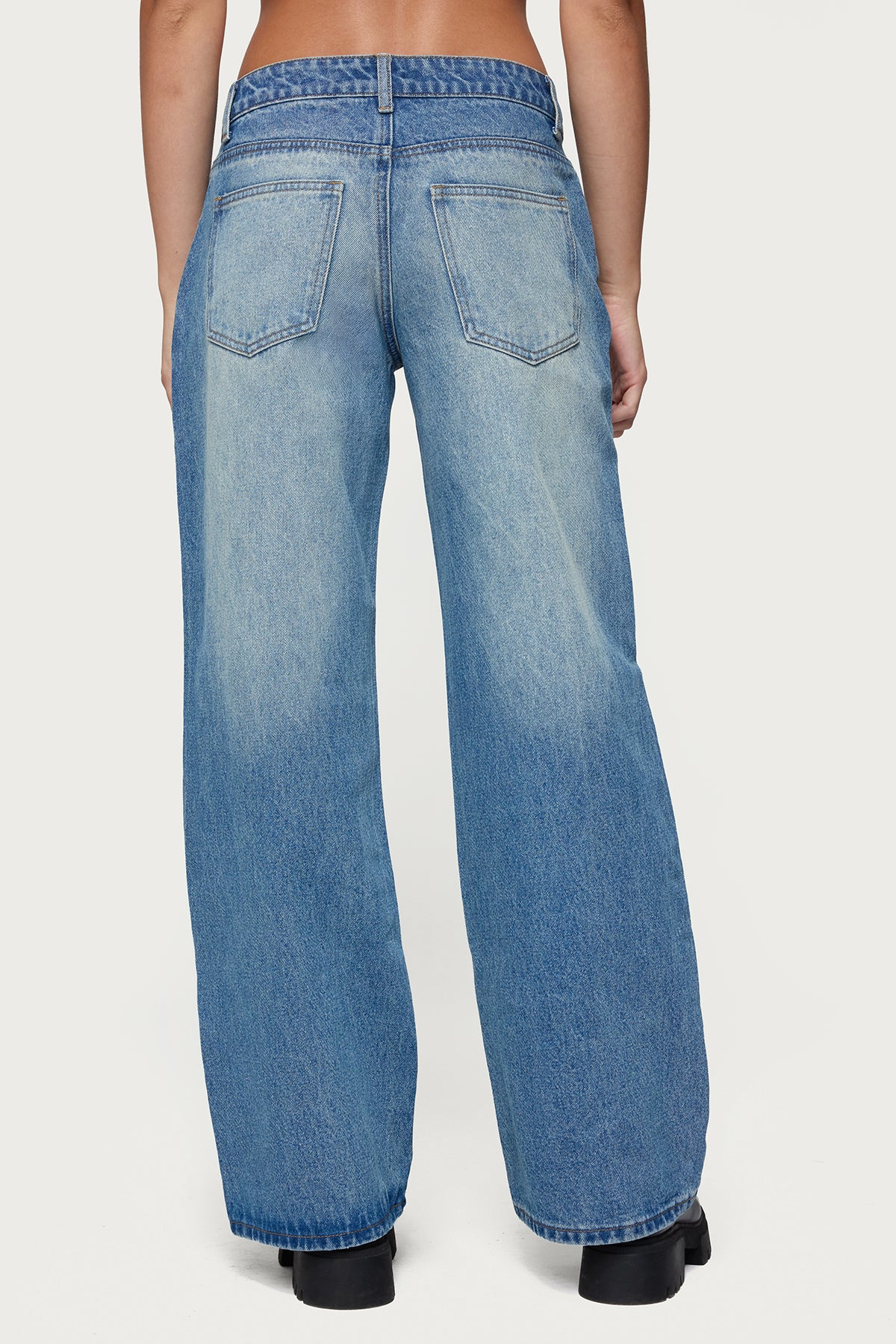 Magda Acid Wash Low Rise Baggy Jeans - Image 5