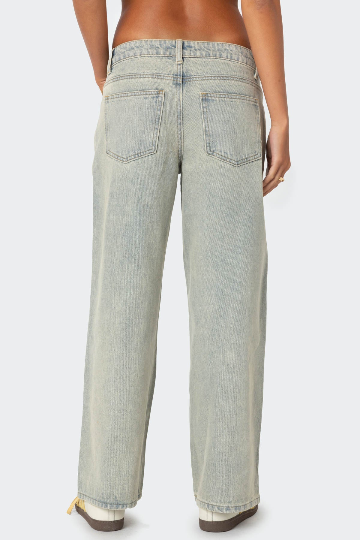 Petite Magda Acid Wash Low Rise Baggy Jeans - Image 5